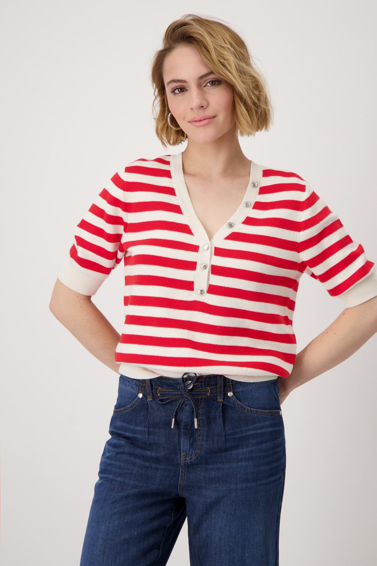 Monari Wollpullover Pullover red ringel günstig online kaufen
