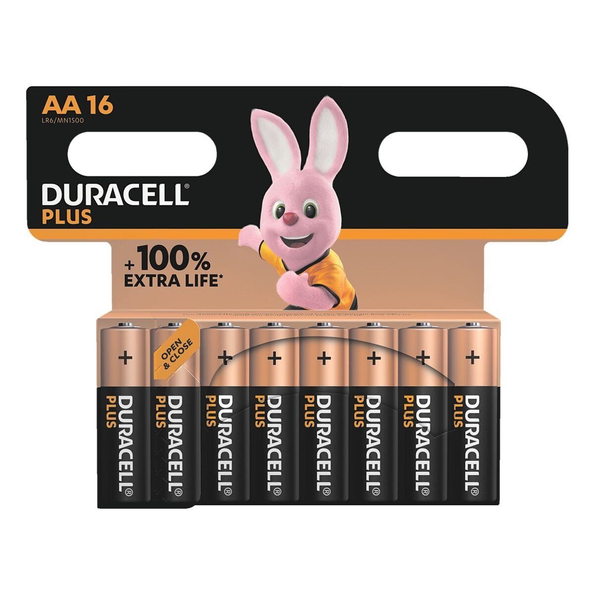 Duracell Plus Batterie, (1.5 V, 16 St), Mignon / AA / LR06 / LR6, 1,5 V, Alkali
