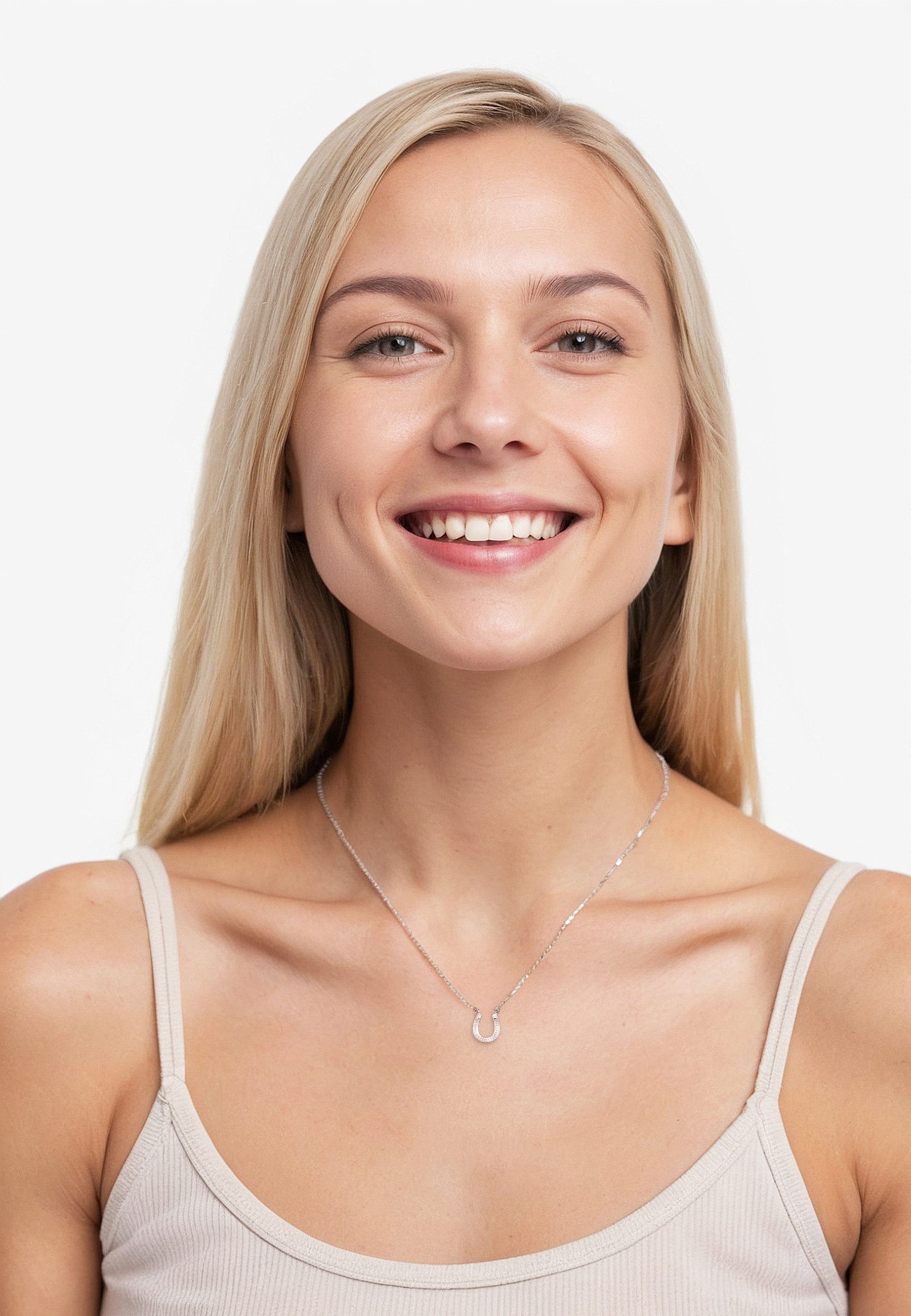 Sofia Milani Kette mit Anhänger Hufeisen, 925 Silber Damen Schmuck - N0332