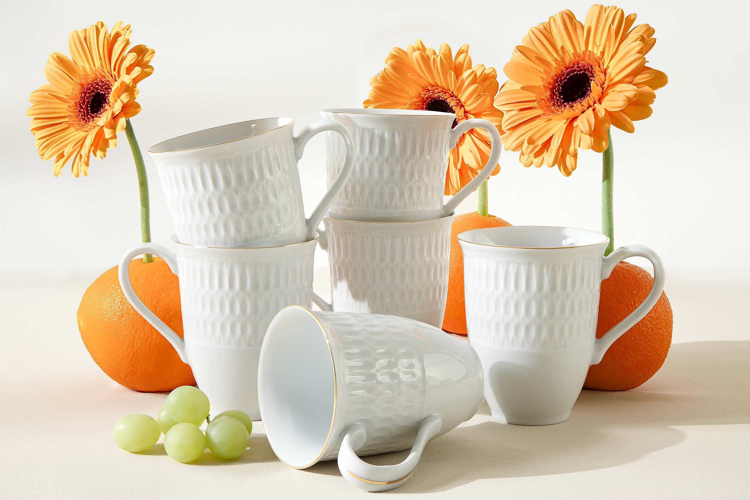 KONSIMO® Tasse CMIELOW SOFIA Tassen-Set, Kaffeetassen, Becher-Set, 6-tlg., Porzellan, Hochwertiges Premium-Porzellan, Set für 6 Personen, handgefertigt