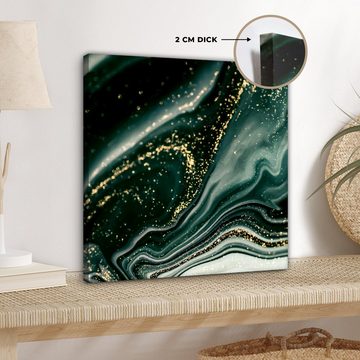OneMillionCanvasses® Leinwandbild Marmoroptik - Gold - Grün - Glitter - Design - Marmor, (1 St), Leinwand Bilder für Wohnzimmer Schlafzimmer