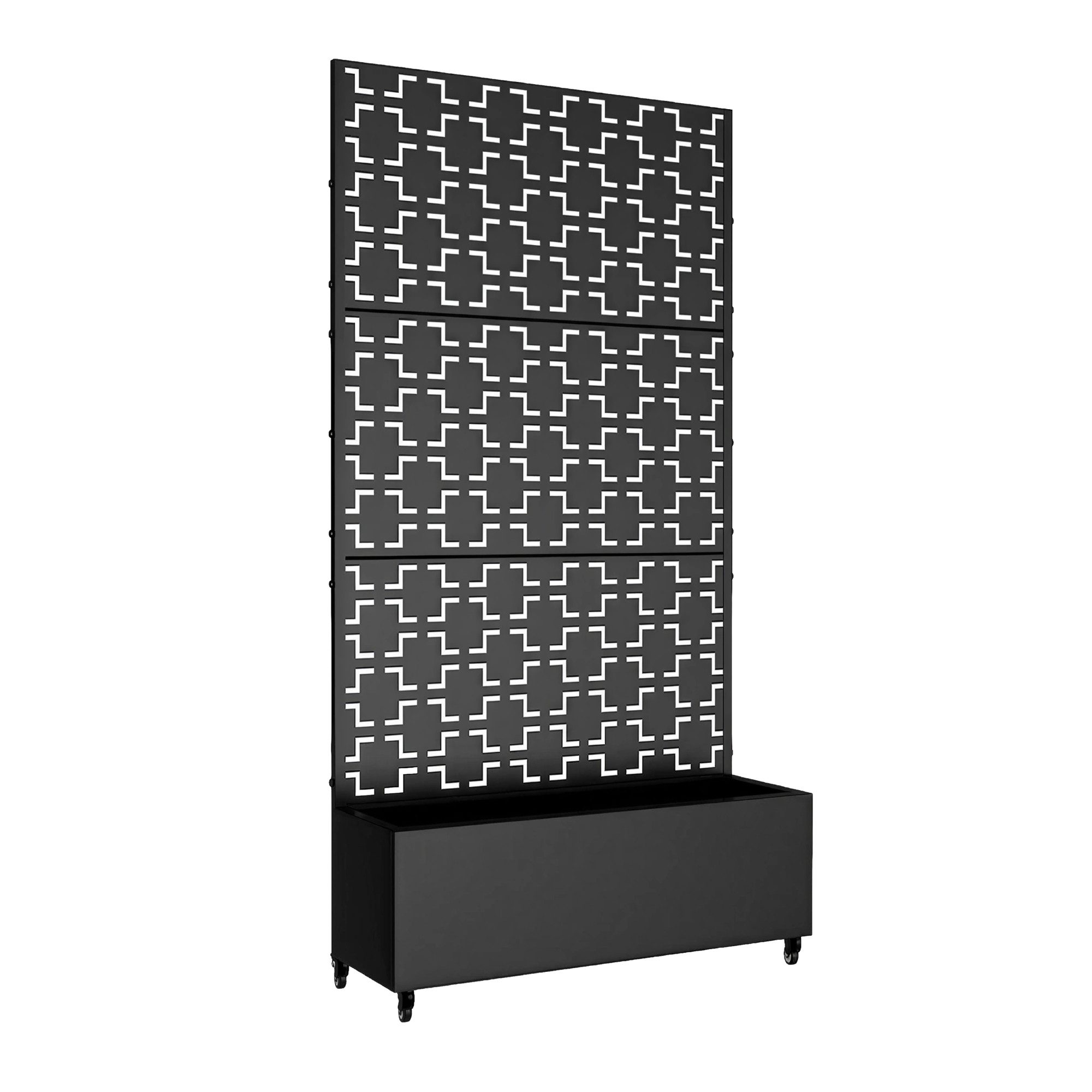 casa.pro Blumenkasten, mit Trennwand »Aaskis« Metall 190 x 82 x 38 cm Schwarz