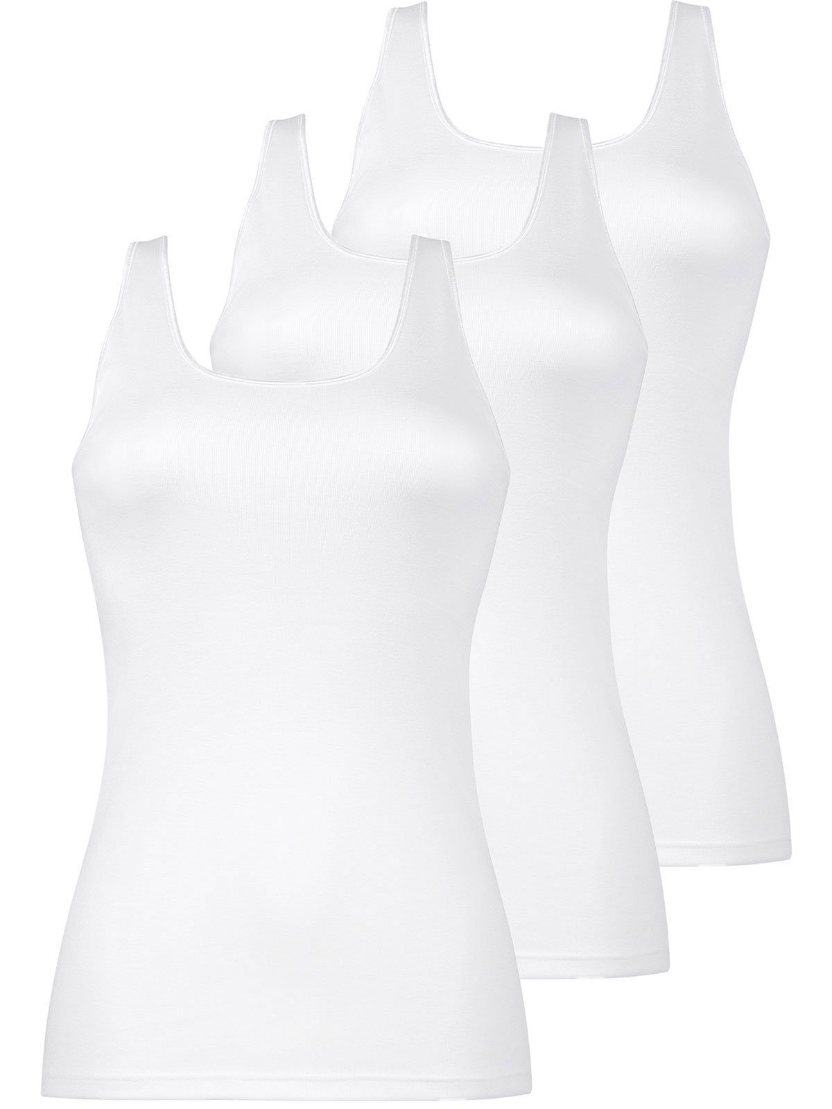 C. 3-St) - Damen Pack Achselhemd Nina Von Daily (Packung, weiss 3er Achselhemd