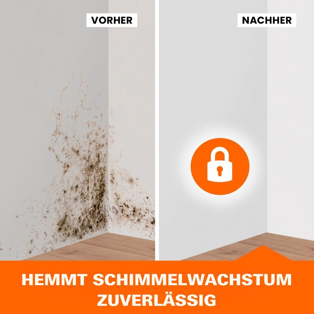 Tonis SCHIMMELSCHOCK Wandfarbe Anti-Schimmel-Farbe 4,5 Liter, Desinfizierender Schimmel-Blocker, Wandfarbe für ca. 18 m2, Schimmel sofort und zuverlässig entfer – Bild 3 von 5