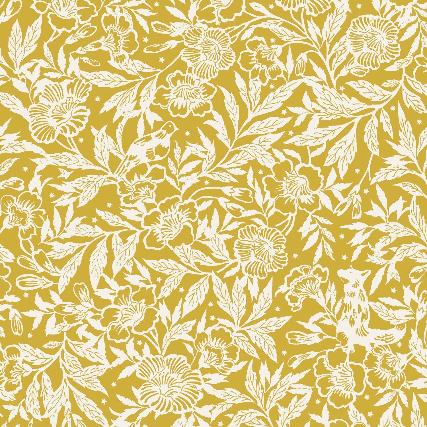 Joules Vliestapete Twilight Ditsy Antique Gold, glatt, floral, (1 St), floral