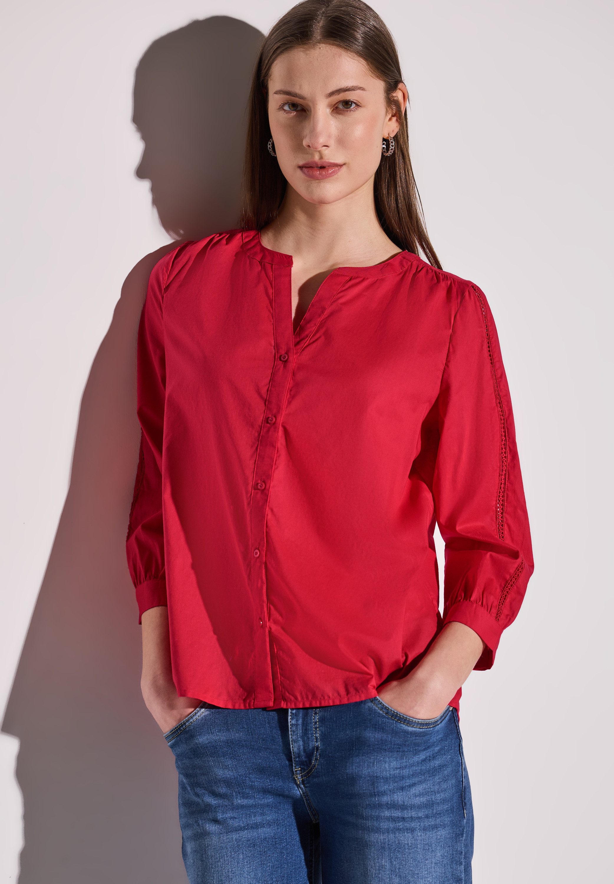 STREET ONE Klassische Bluse mit Tape Detail günstig online kaufen
