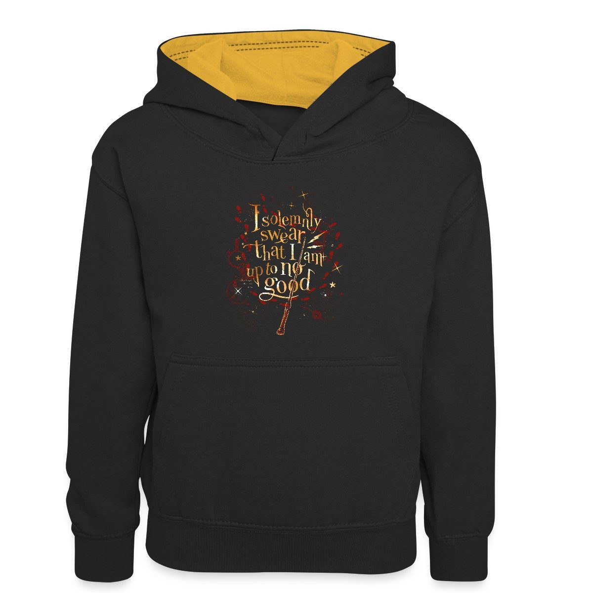 Hoodie Harry Potter I Solemnly Swear Spruch Kinder Kontrast-Hoodie