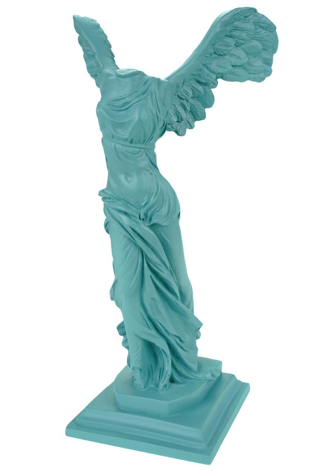 Kremers Schatzkiste Dekofigur Alabaster Nike Siegesgöttin von Samothrake Figur Skulptur 29 cm Türkis Siegesdenkmal | Dekofiguren