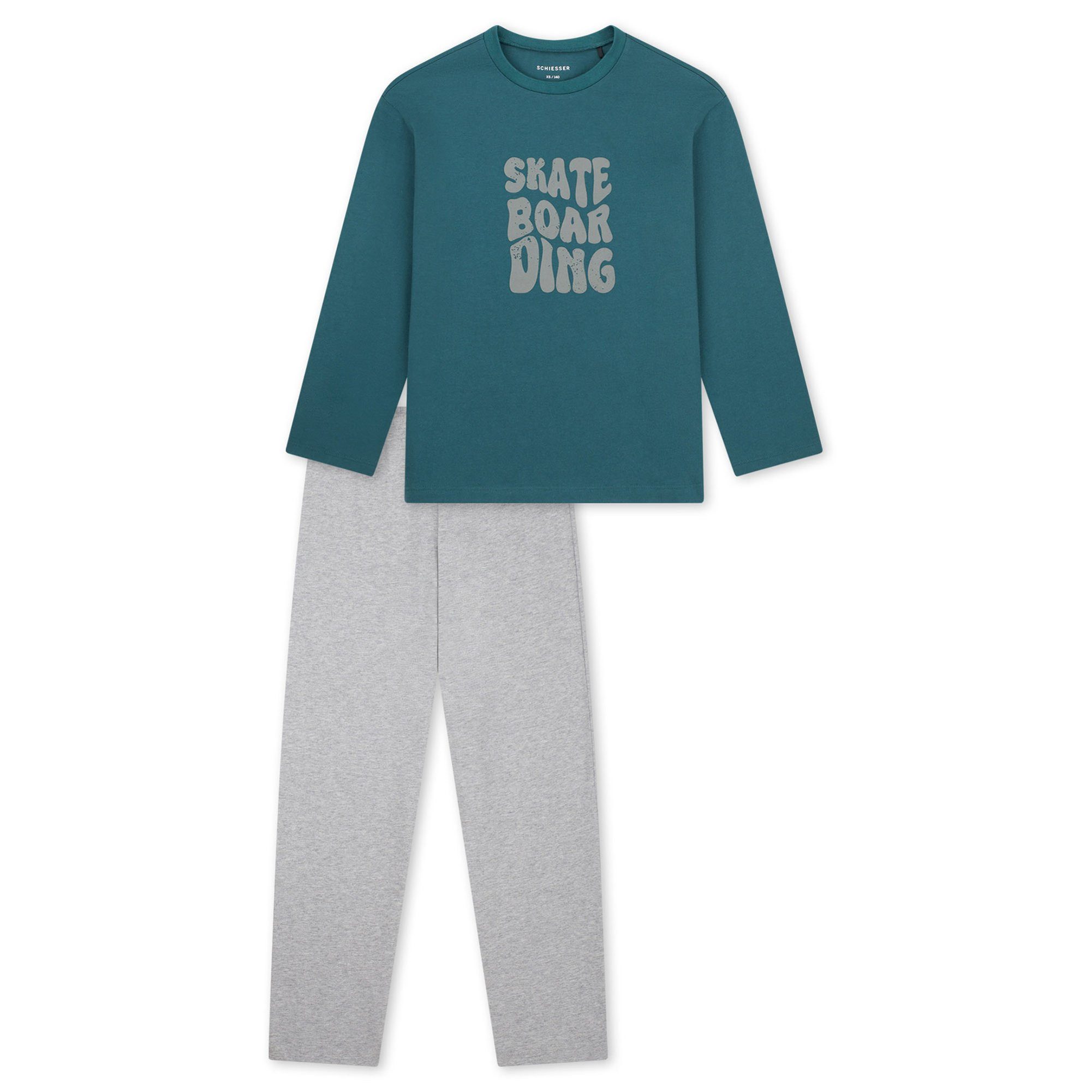 Schiesser Pyjama Jungen Pyjama Baumwolle Nightwear Jungs Streifen (2 tlg)