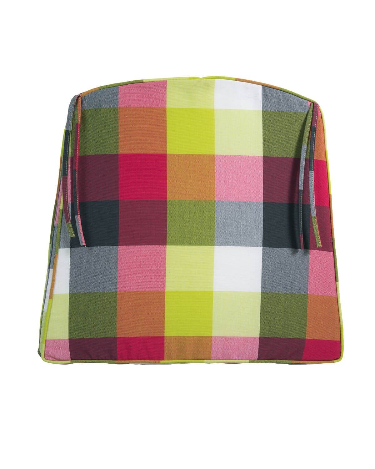 Sun Garden Polsterauflage Sitzkissen Giorgia 10211-222 grün-pink kariert 41/48x45x4 cm, (1 St)