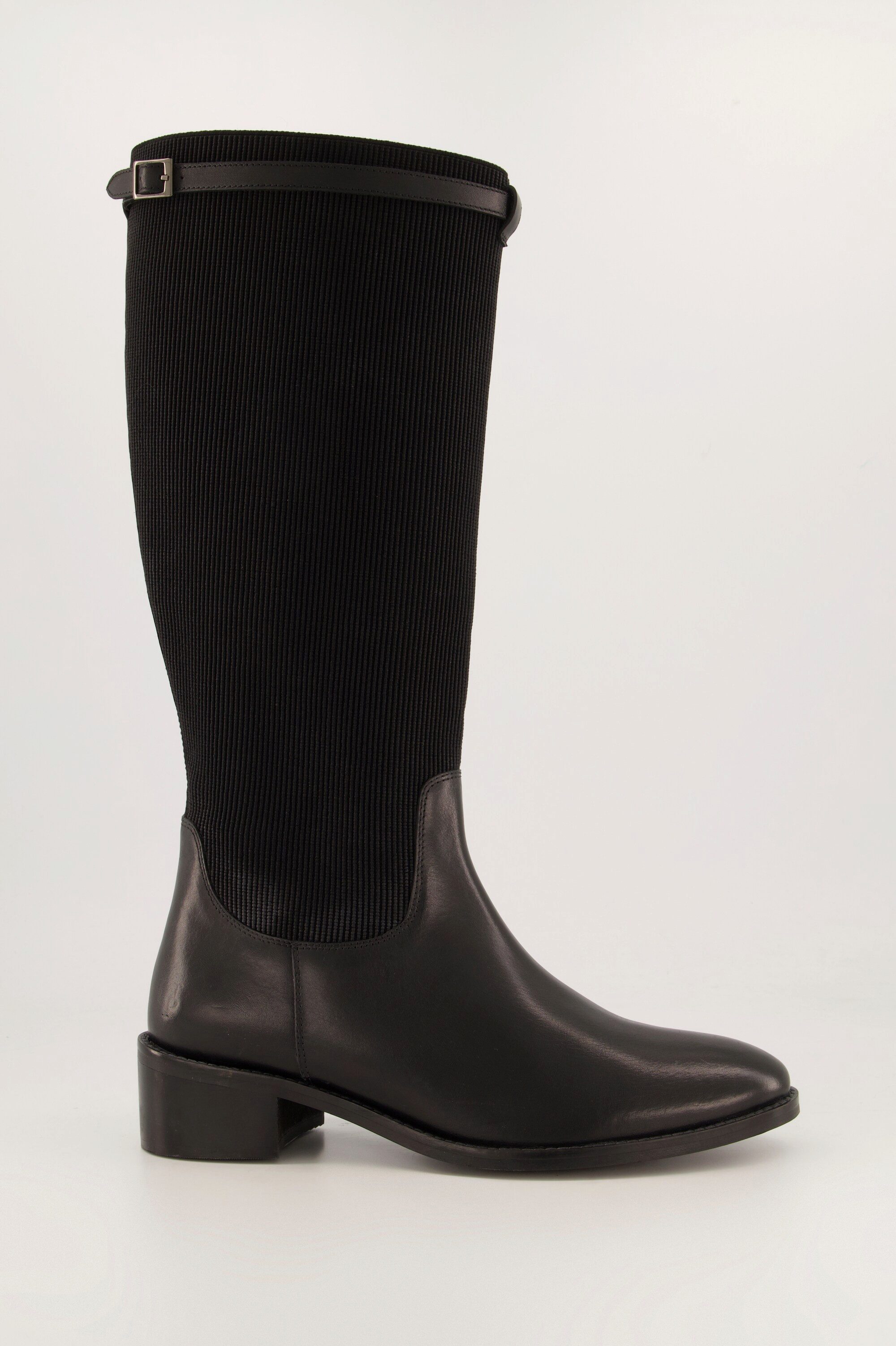 Ulla Popken Lederstiefel XL-Stretch-Schaft Reißverschluss Stiefel günstig online kaufen