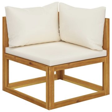 vidaXL Gartenlounge-Set 3-Sitzer-Gartensofa mit Auflage Creme Akazie Massivholz, (1-tlg)