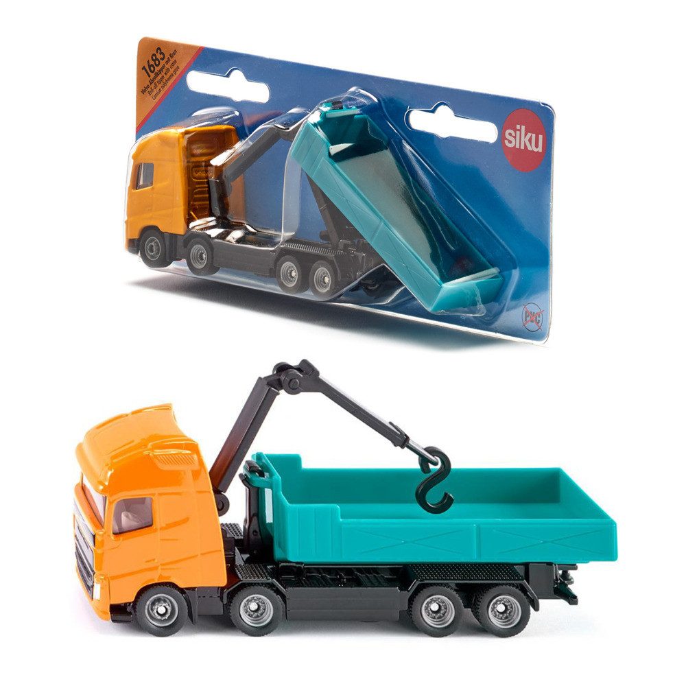SIEPER Modellauto siku LKW Volvo Abrollkipper Kran 1:87