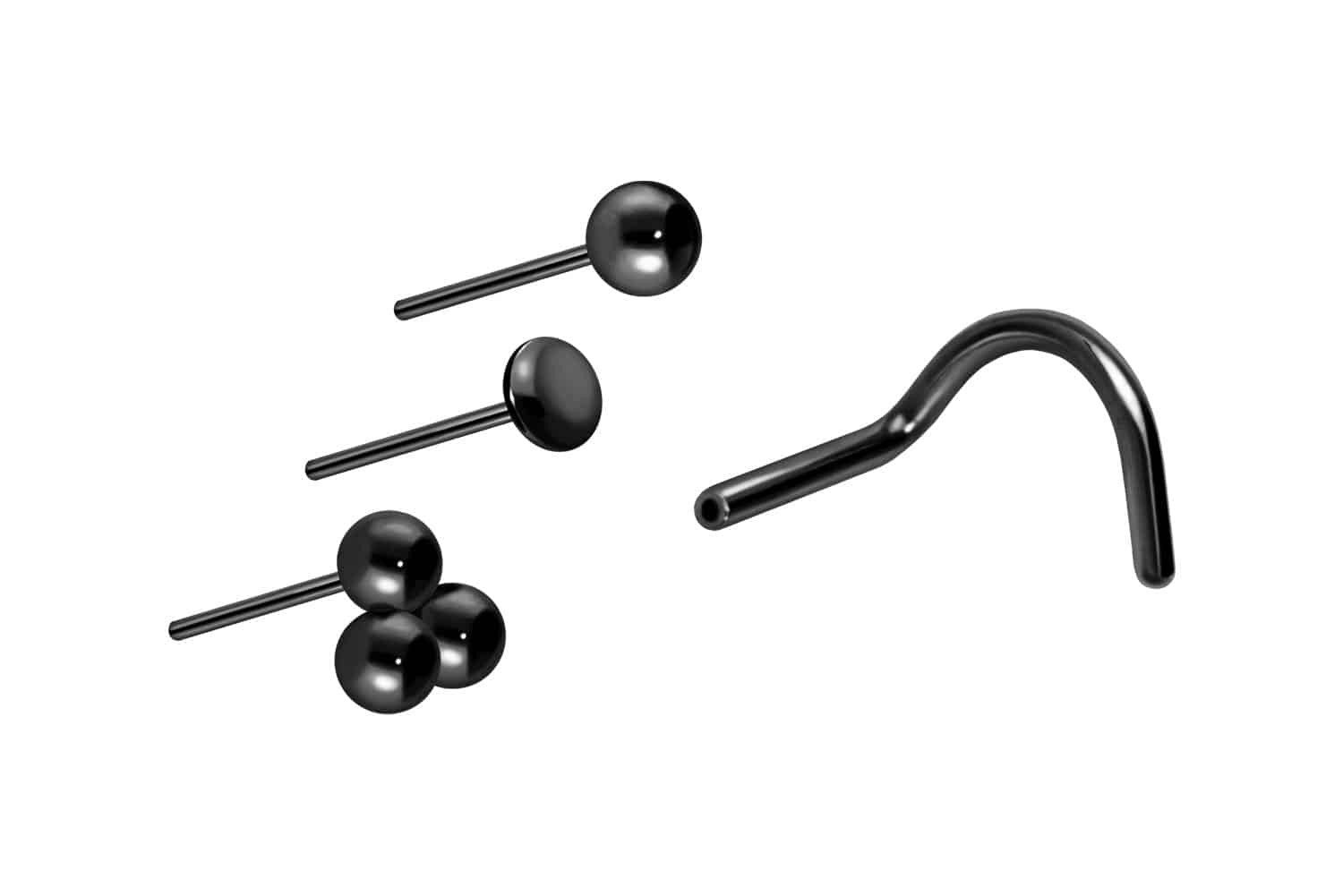 Nasenpiercing Titan Nasenstecker Spirale mit Push Fit AUFSATZ MIX