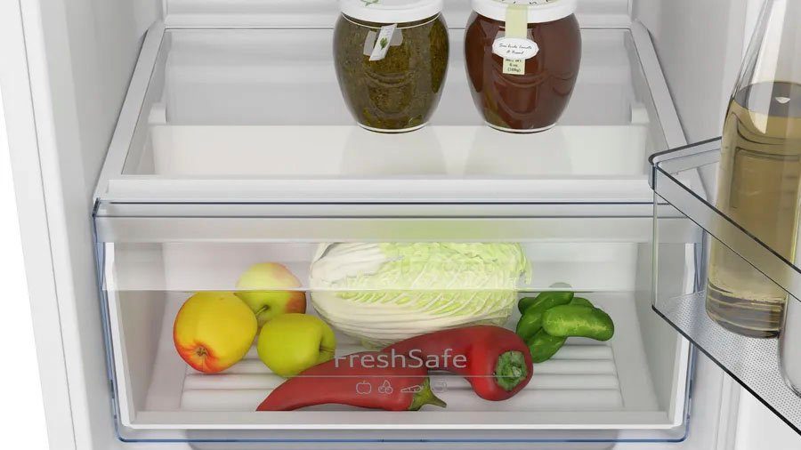 flexible NEFF N Einbaukühlschrank – Obst Fresh 54,1 cm 30 für Schublade 102,1 hoch, cm Lagermöglichkeiten von Safe KI1311SE0, Gemüse und breit,