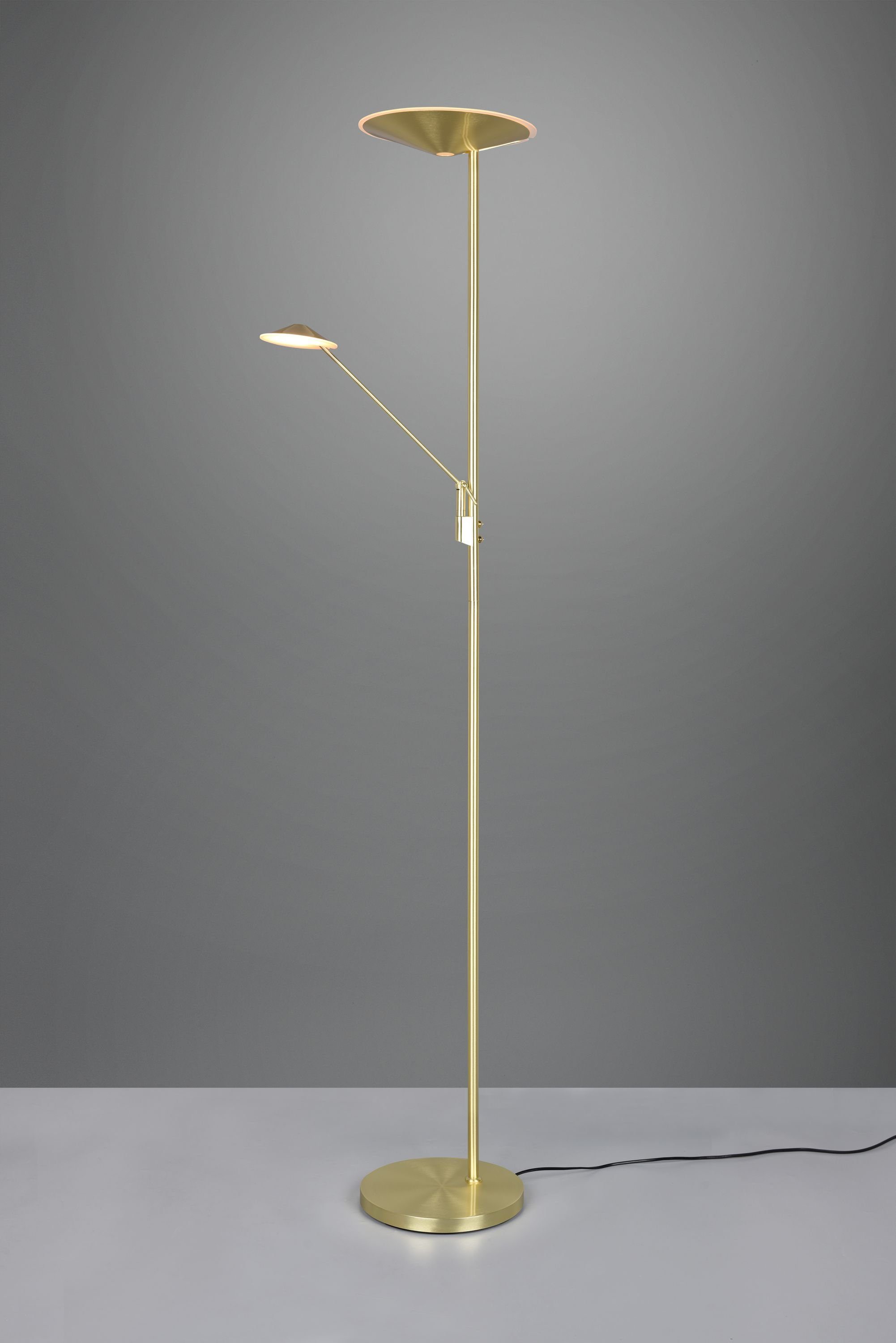 TRIO Leuchten Stehlampe Stehleuchte, TRIO-Leuchten Stehleuchte BRANTFORD (BH 30x180 cm) BH 30x180 cm gold | Standleuchten