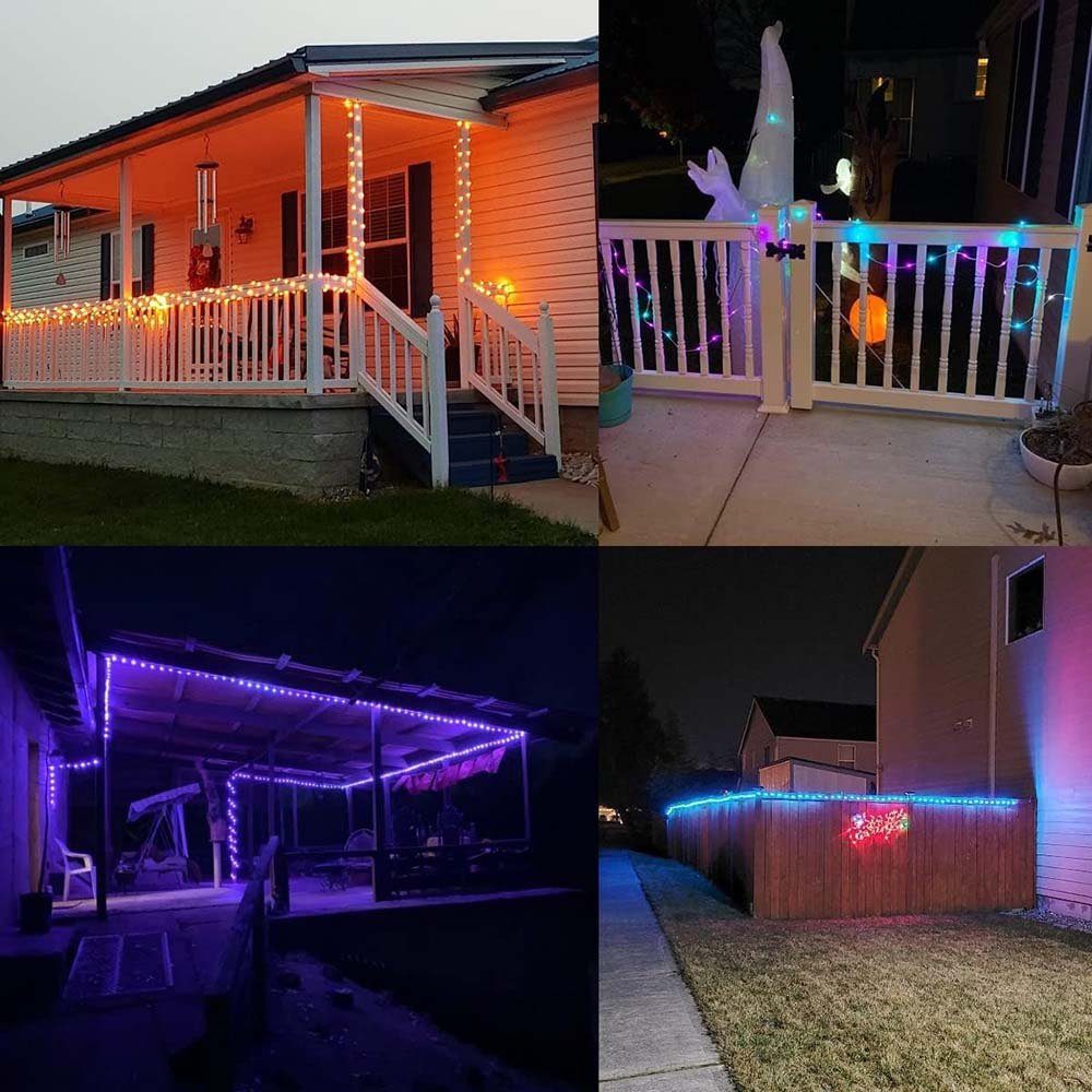 LED LED-Streifen Lichterketten, LED MUPOO Dekolicht Lichtervorhang RGB Stripe Wasser Baummantel Nachtlicht Integriert 10/20M Fest LED Bluetooth LED 100/200LED