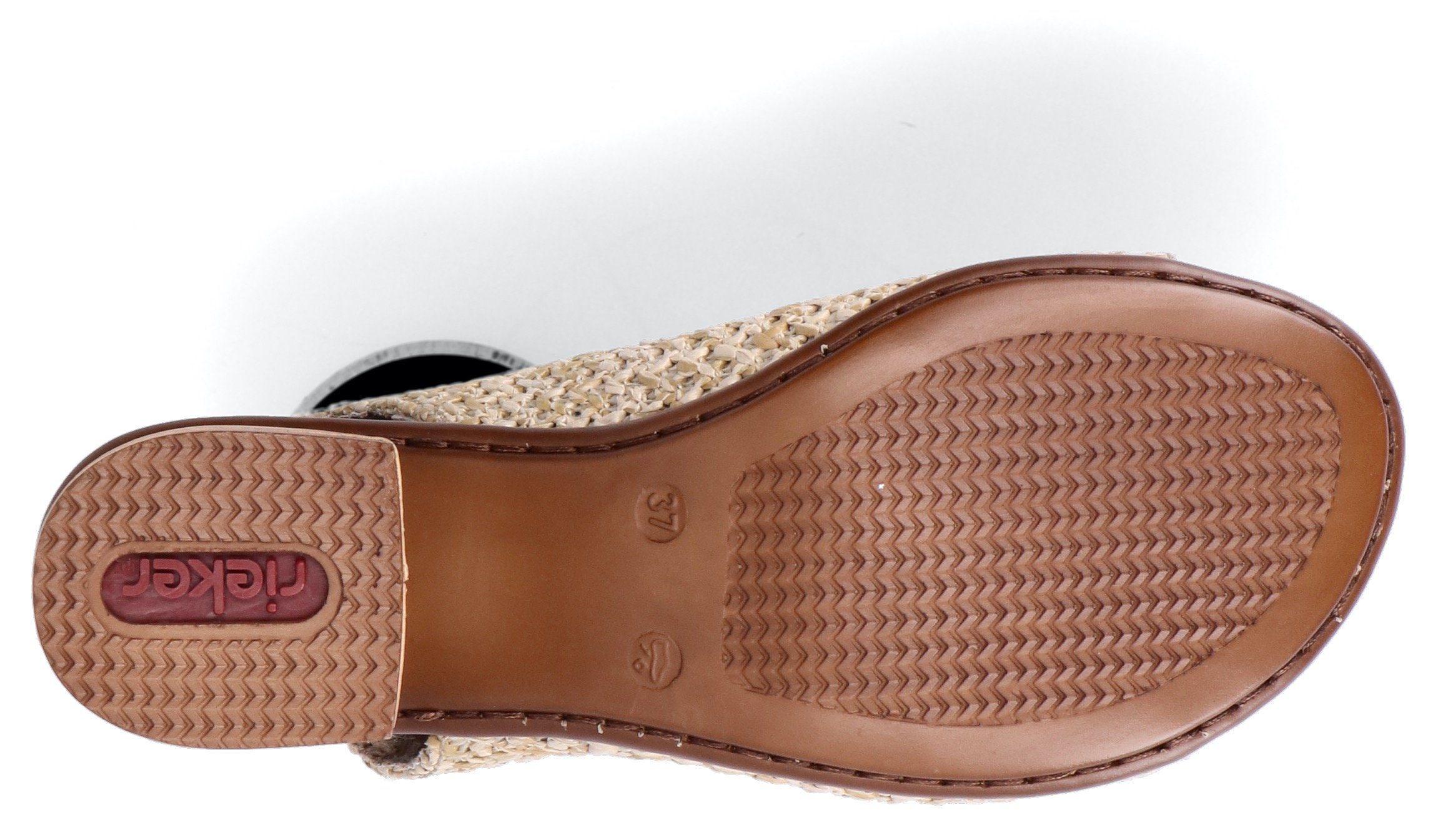 Rieker Sandalette, Sommerschuh, Sandalette, Blockabsatz, in modischer Flecht-Optik