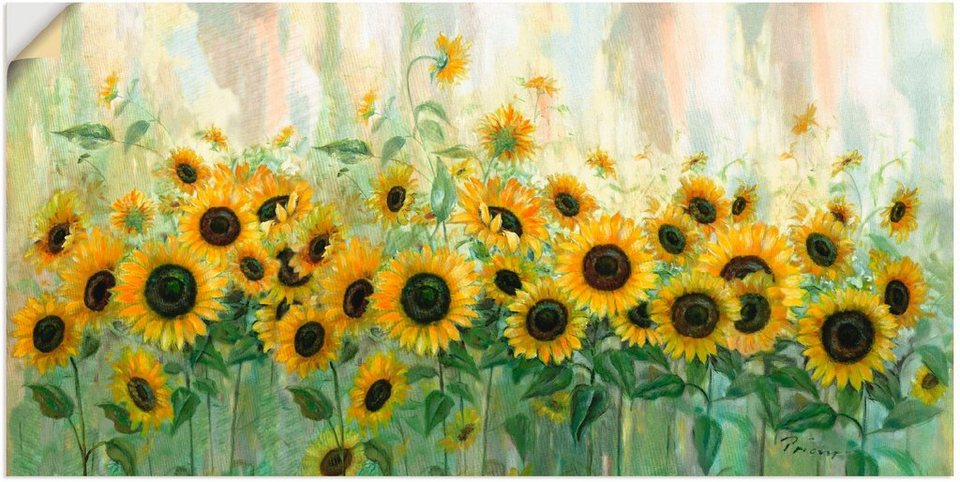 Artland Wandbild Sonnenblumenwiese, Blumen (1 St), als Alubild, Leinwandbild,  Wandaufkleber oder Poster in versch. Größen