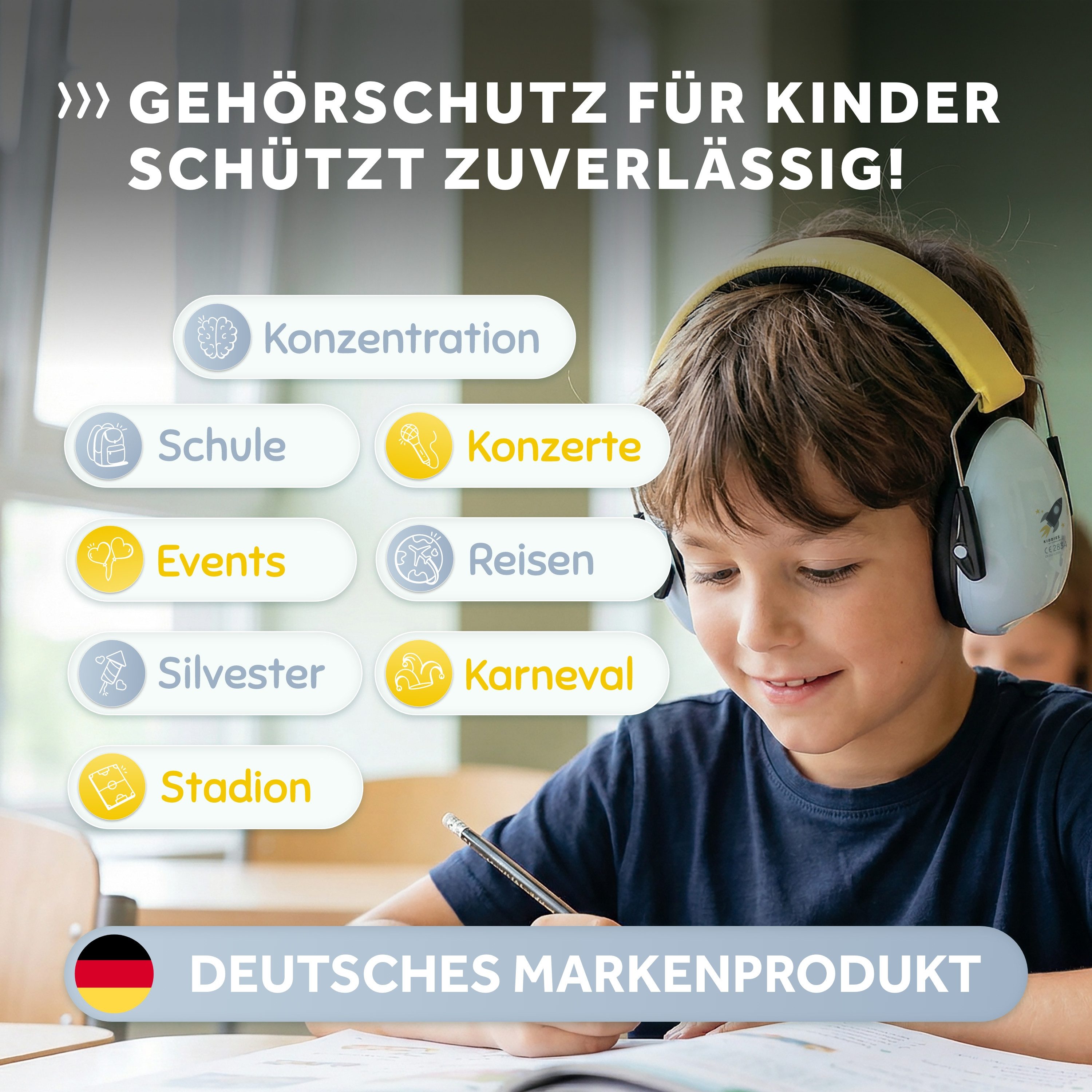 Schallwerk Kapselgehörschutz Kiddies Gehörschutz Kinder, Lärmschutz Ohrenschützer bis 16 Jahre, (Ohrenschutz für Kinder & Jugendliche, stufenlos größenverstellb – Bild 2 von 5