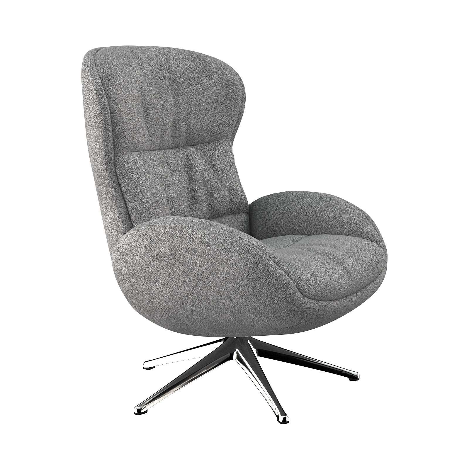 FLEXLUX Relaxsessel Haze, hervorragender Komfort, Alu Fuß, organisches Design, ergonomisch (Fernsehsessel), Rückenteilverstellung, drehbar, Fuß Alu