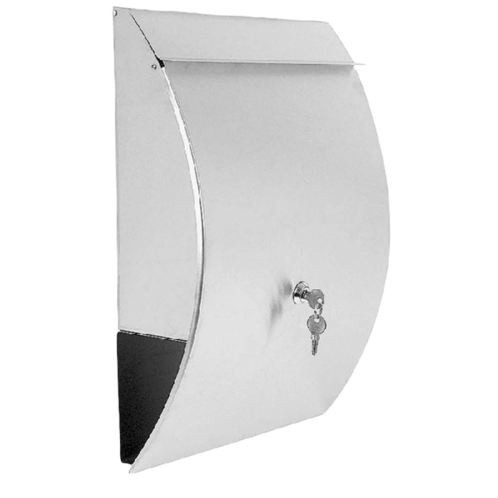BURI Briefkasten Edelstahl Briefkasten mit Zeitungsfach Postkasten Brief Kasten Wand