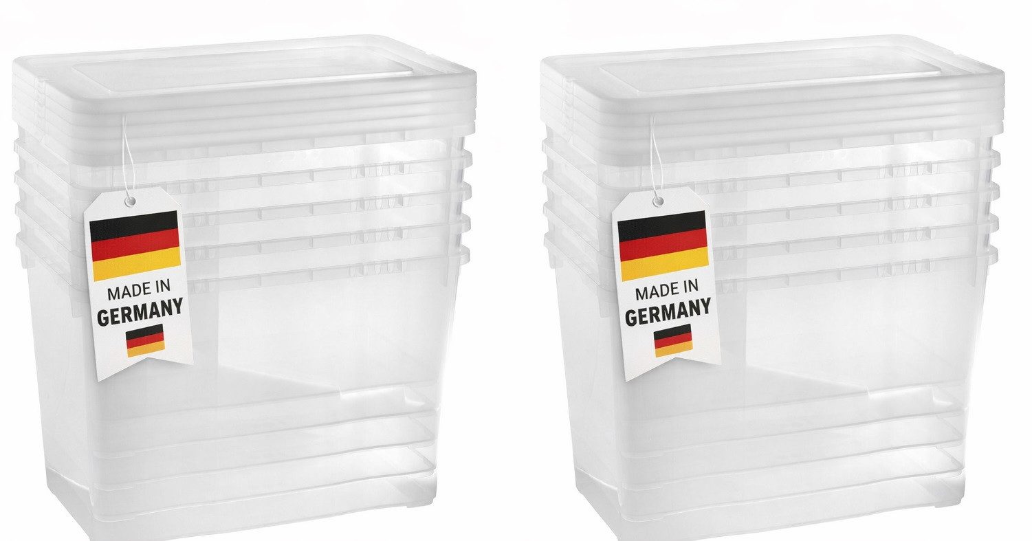 Gardissimo Aufbewahrungsbox 10 er Set mit Deckel 20 Liter Kunststoff Boxen günstig online kaufen