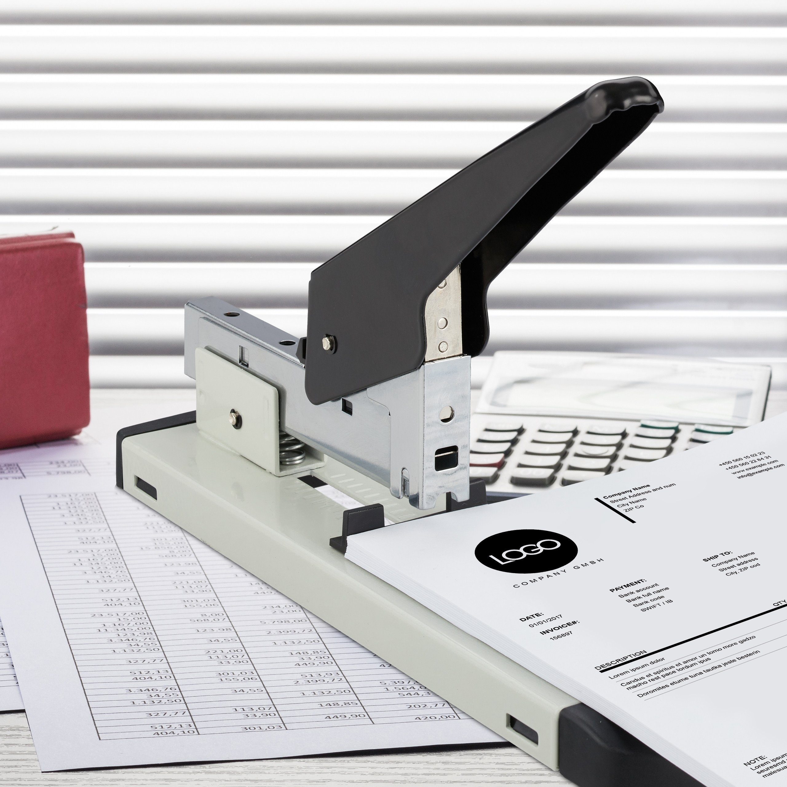 relaxdays Hefter Heftgerät Profi für 100 Blatt