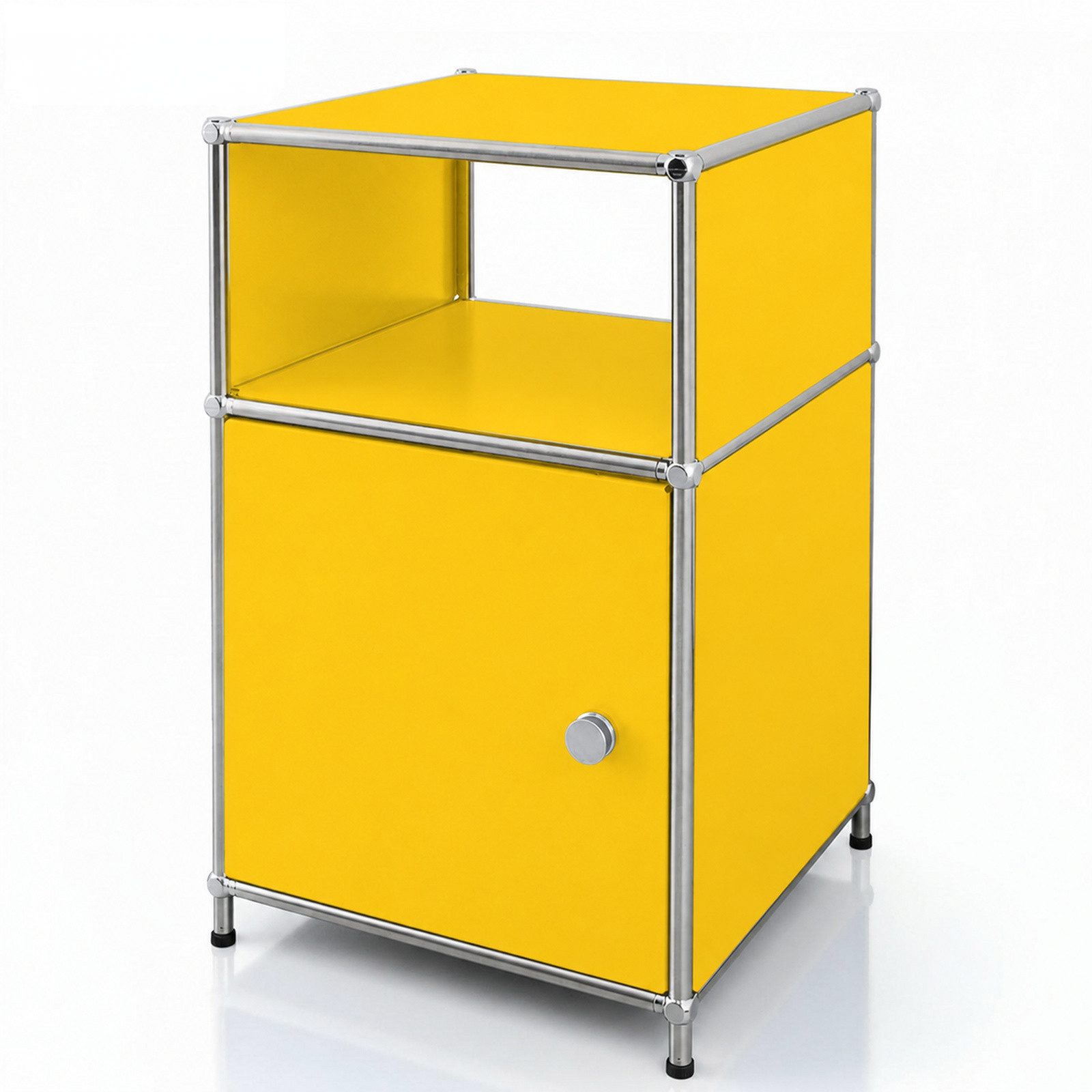 Floordirekt Standregal Concept Epure Metallregal MK-040, 3-stöckiges Regal 40x40x65 cm, mit Tür & Ablage, modernes Regal für Bad, Küche, Schlafzimmer & Büro