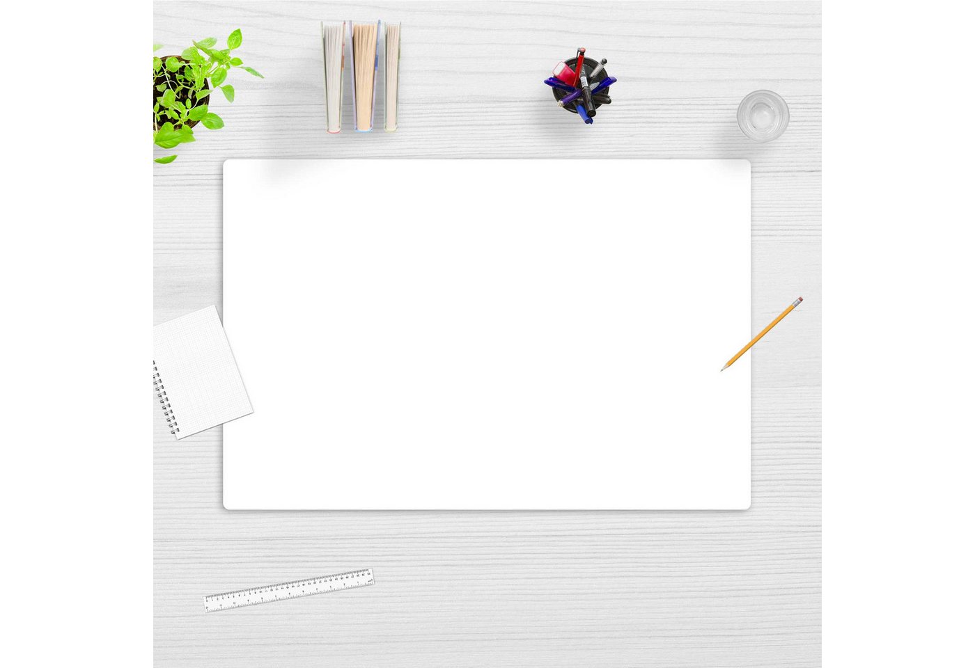 Thumbnail - cover-your-desk.de Schreibtischunterlage abwaschbar in weiß - aus premium Vinyl - Made in Germany