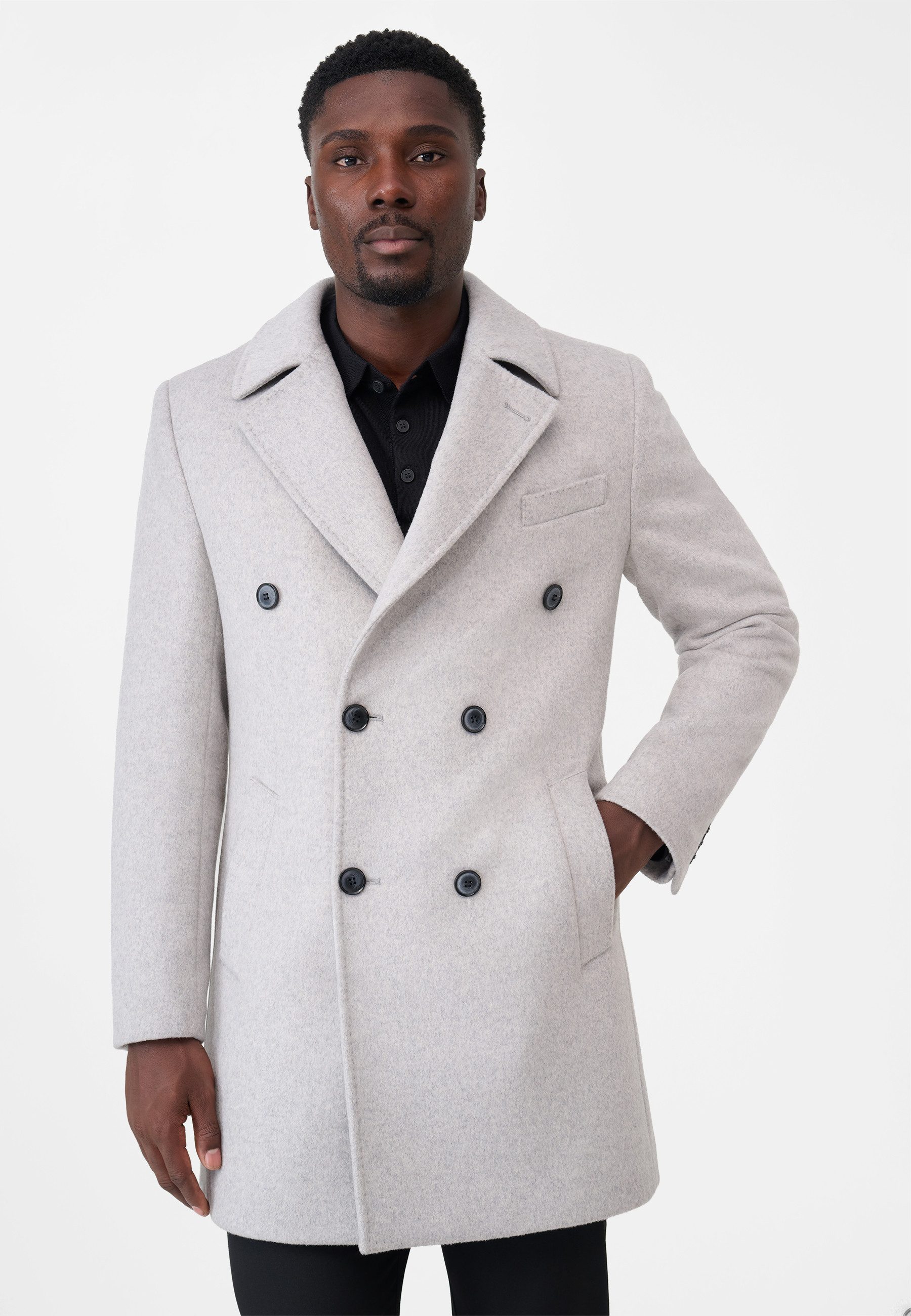 RICANO Kurzmantel Giorgio eleganter Kurzmantel mit Reverskragen und Knopfle günstig online kaufen