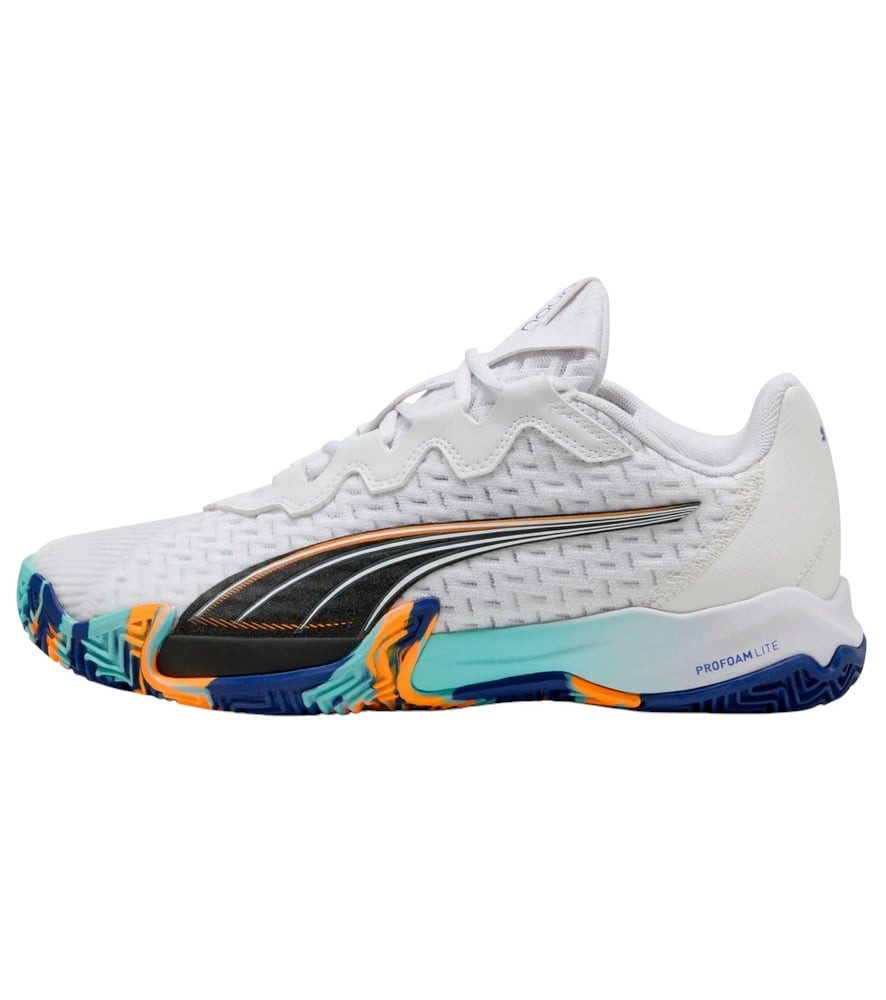 PUMA Padelschuhe Nova Elite Allcourt 2025 weiss/blau Herren Tennisschuh