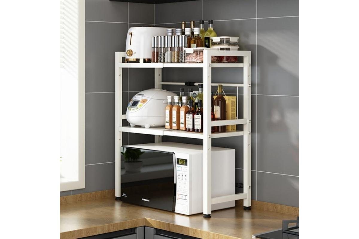 BERLINLODGE® Küchenregal Mikrowellenregal Ausziehbar 40-60cm HxBxT 46x40-60x36cm