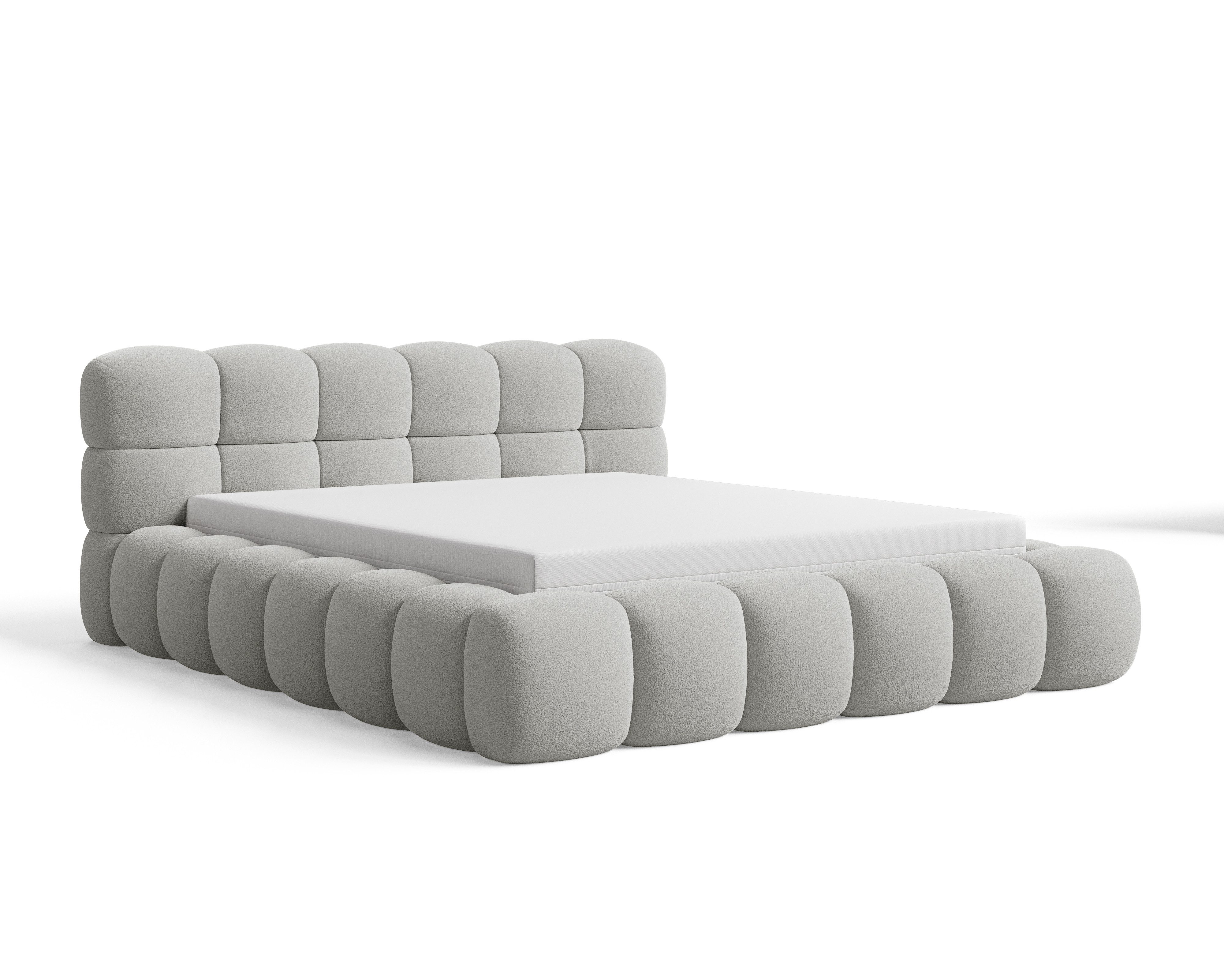 Chilly Möbel Polsterbett Stone Grau Bouclé günstig online kaufen