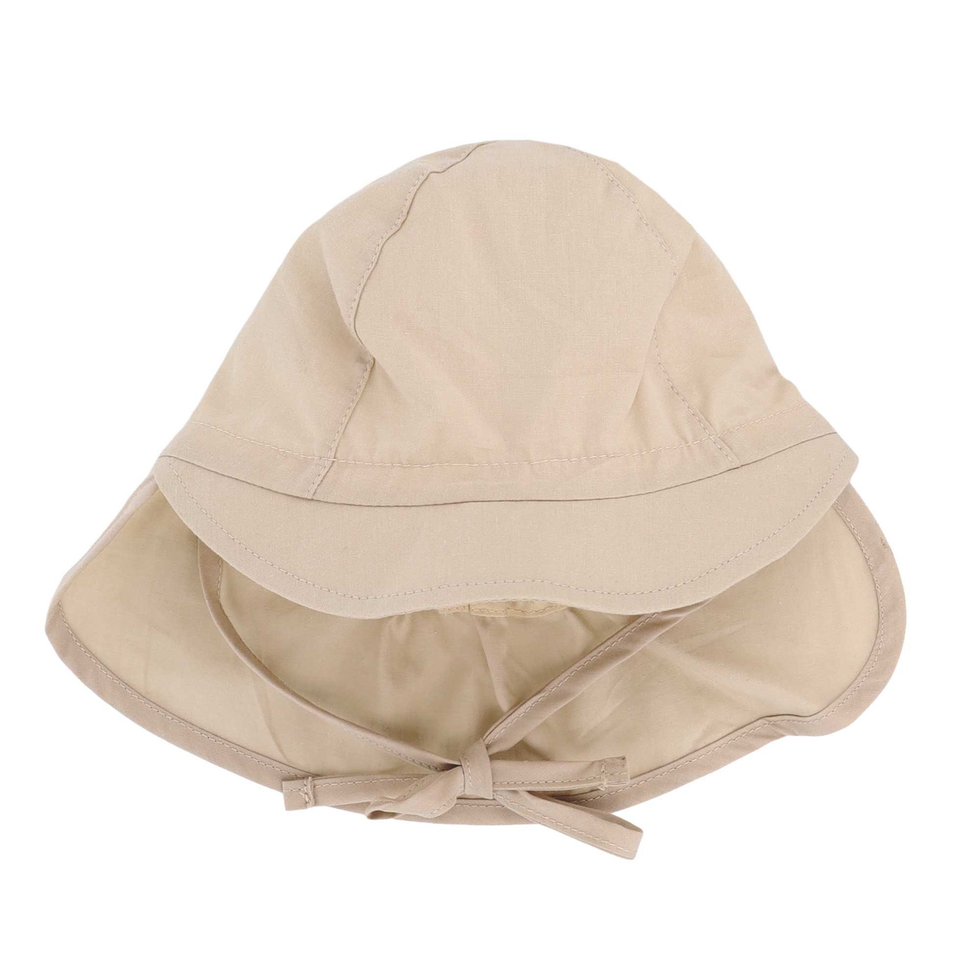 MAXIMO Schirmmütze (1-St) Beige, Popeline, Nackenschutz, Bindeband, Unisex