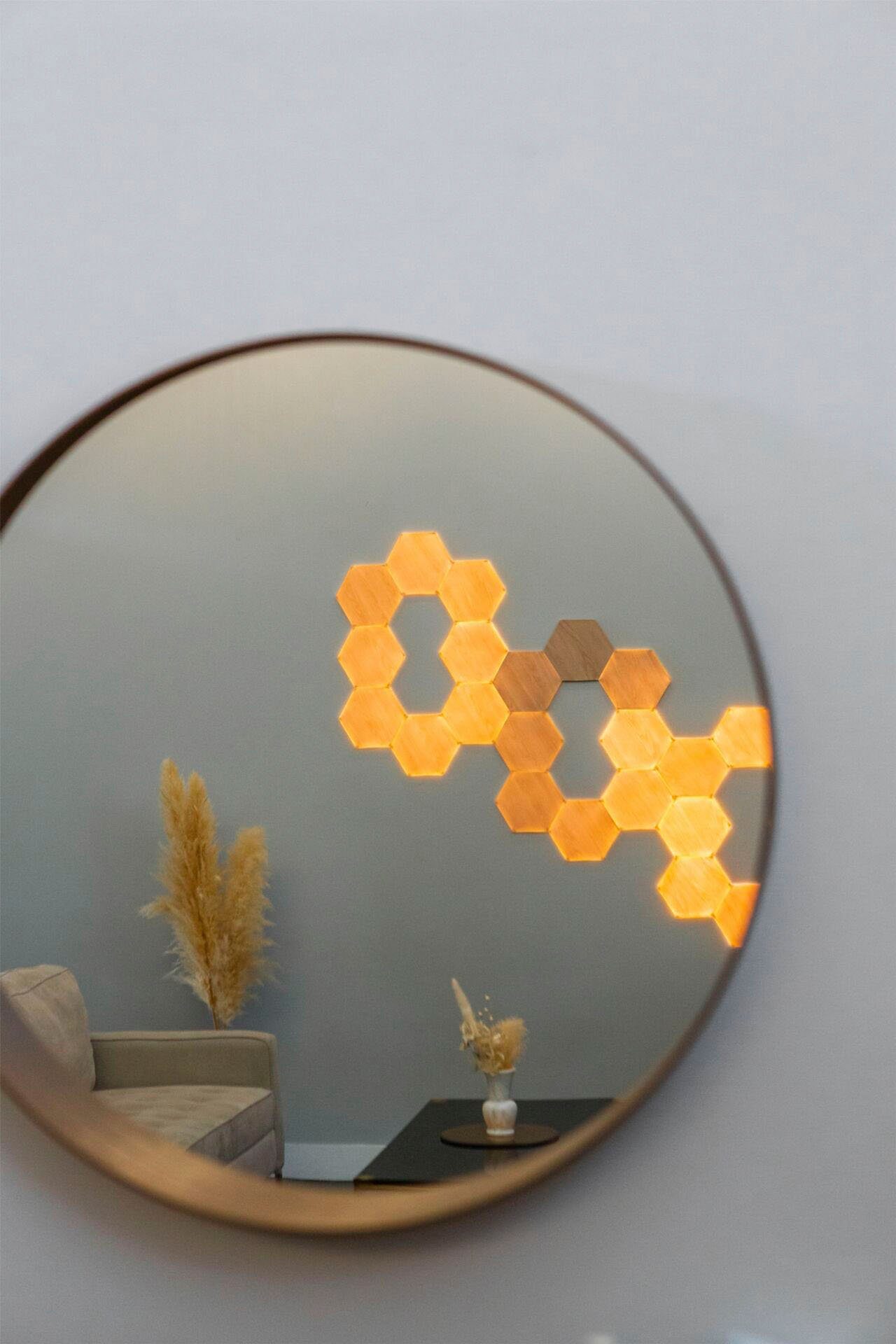 nanoleaf Dekolicht Elements Kaltweiß, Look, elegante und LED Technologie integriert, fest Beleuchtung Wood Abschaltautomatik, Smarte