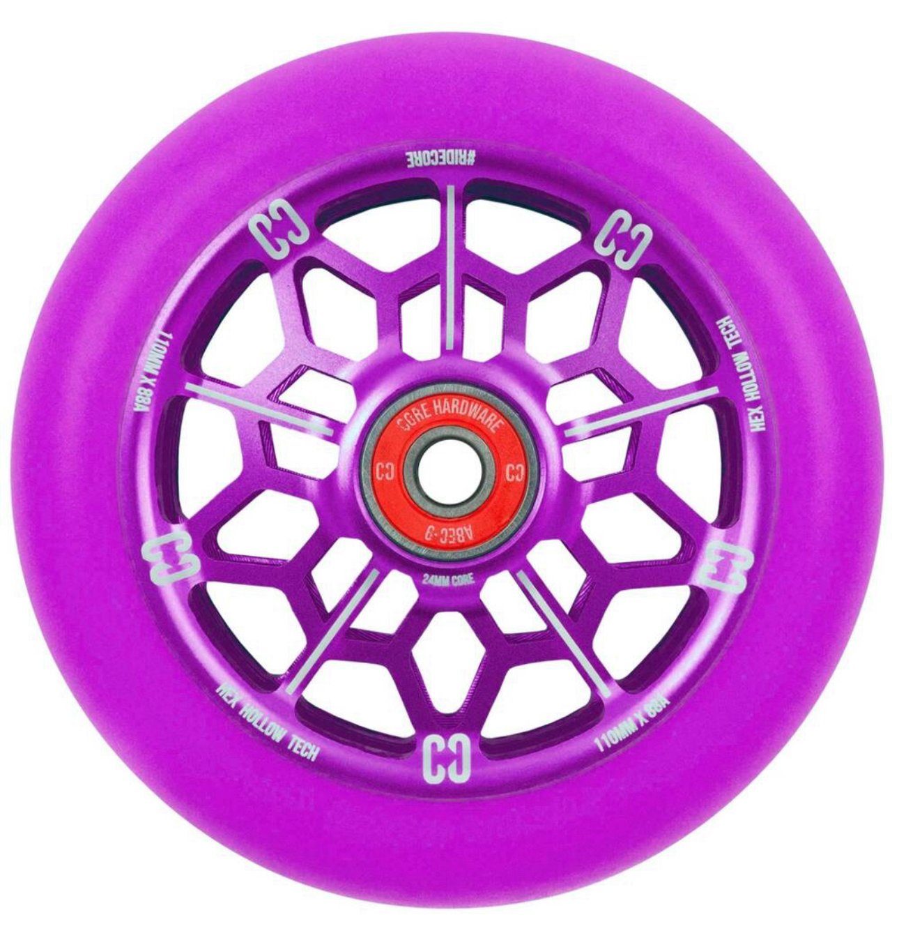 Core Sports Rolle Stunt-Scooter Purple Core Hollow Stuntscooter Hex 110mm Action