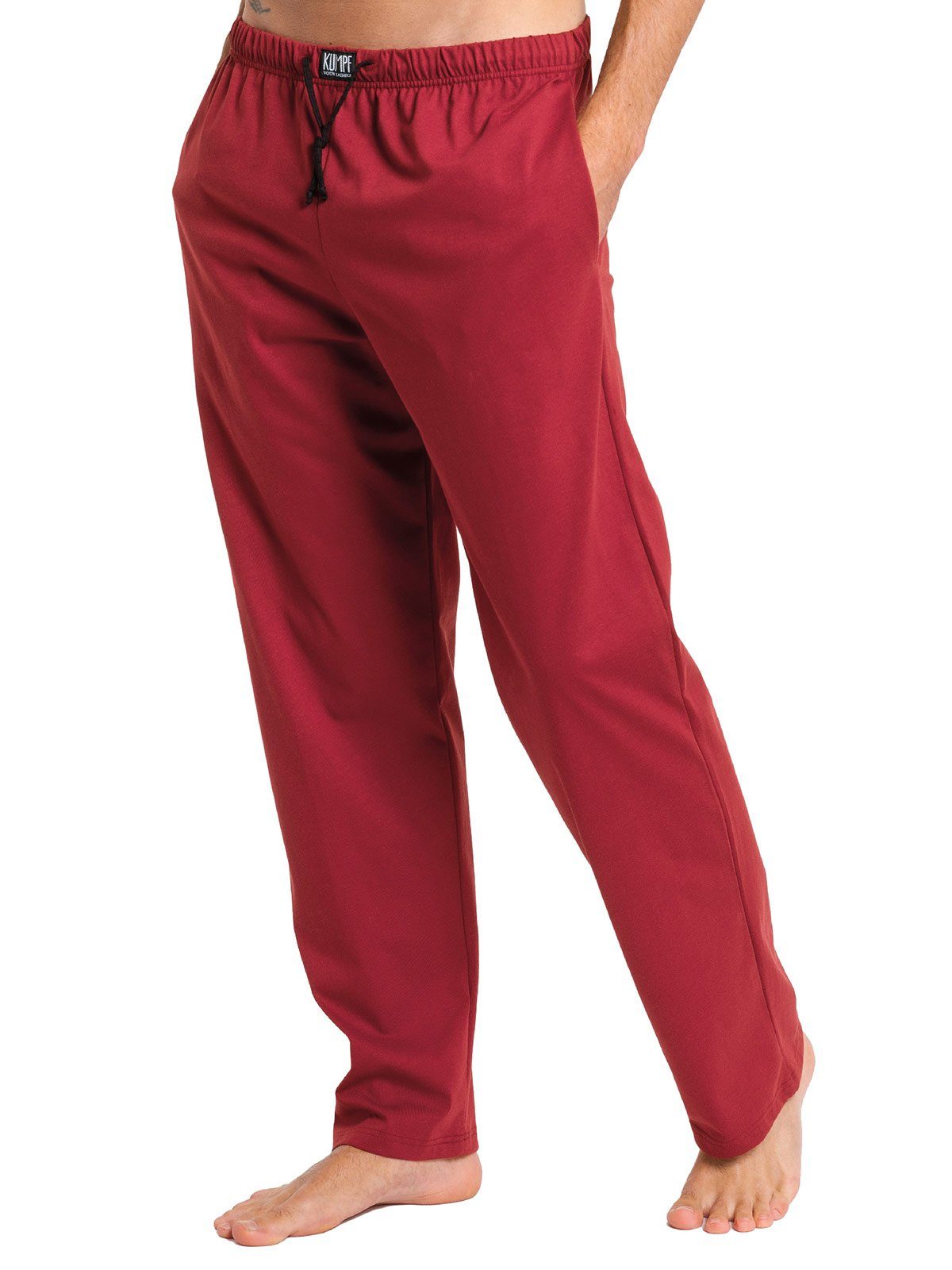 KUMPF Loungehose Herren Pyjamahose Bio Cotton (Stück, 1-tlg) hohe Markenqualität weinrot