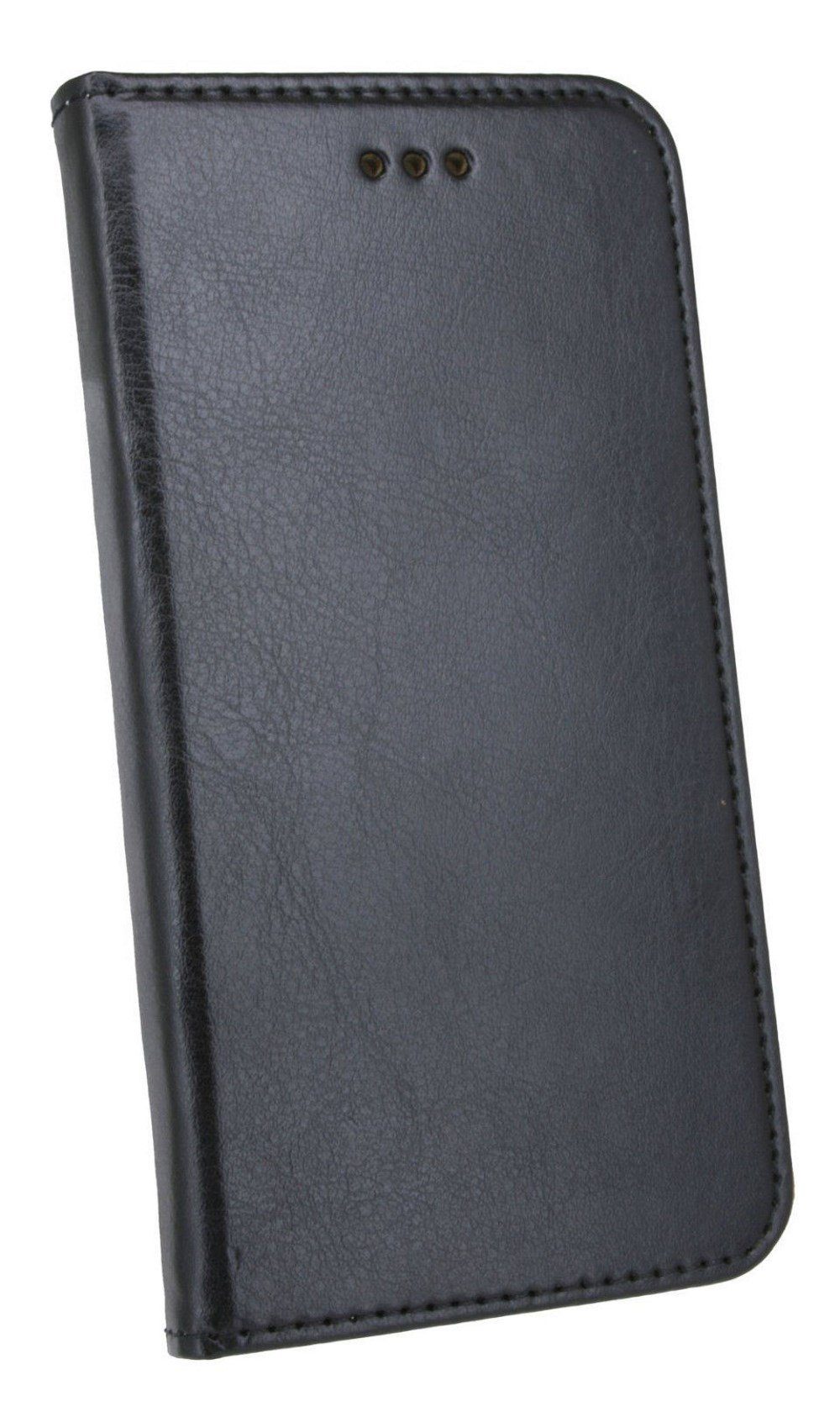 cofi1453 Handyhülle Echtleder Tasche Flip Case Schwarz, keine