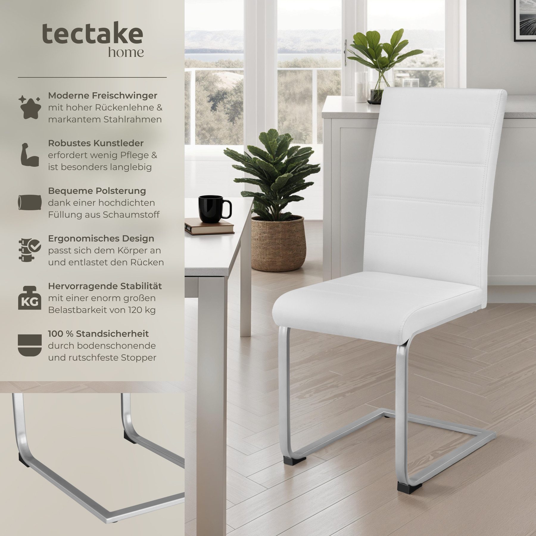 tectake Esszimmerstuhl Set Schwingstuhl (Set, 2 günstig online kaufen