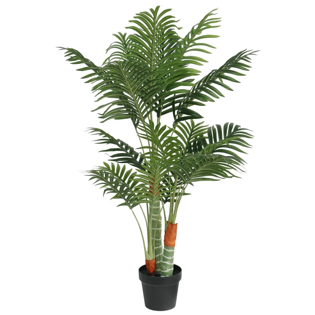 Künstliche Zimmerpflanze 120 cm Palme Künstlich mit 3 Stämmen Grün 120 cm PP, vidaXL, Höhe 0 cm
