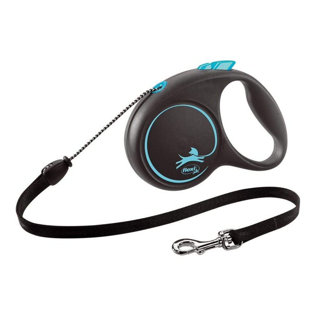 flexi Hundeleine Hundeleine BLACK DESIGN 5 m Blau Größe M, (Packung)