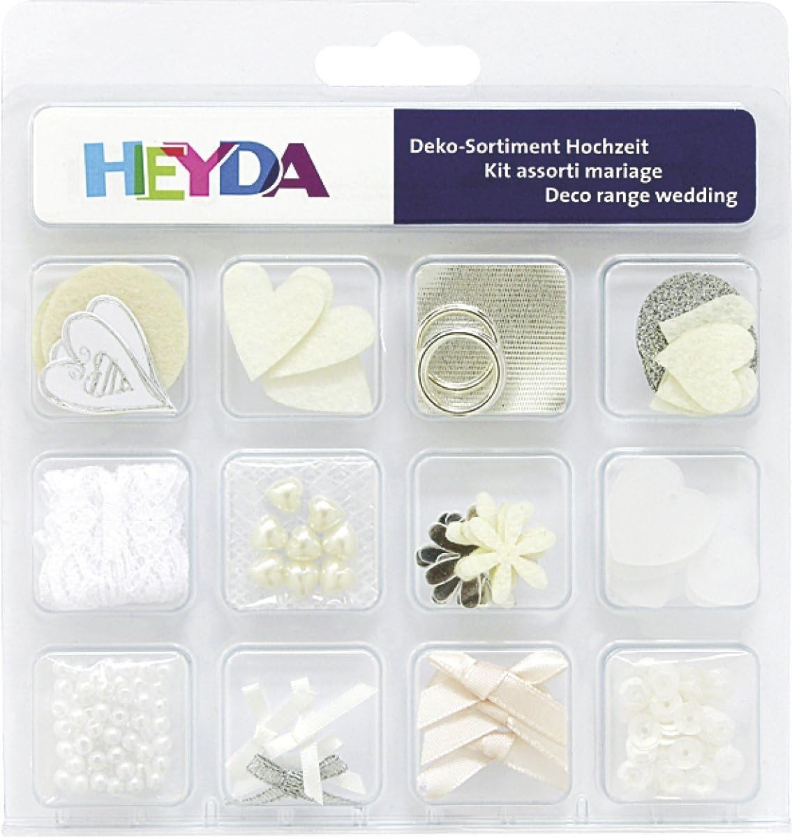 Heyda Bastelperlen HEYDA DekoSortiment Hochzeit1 12-teilig 204883272