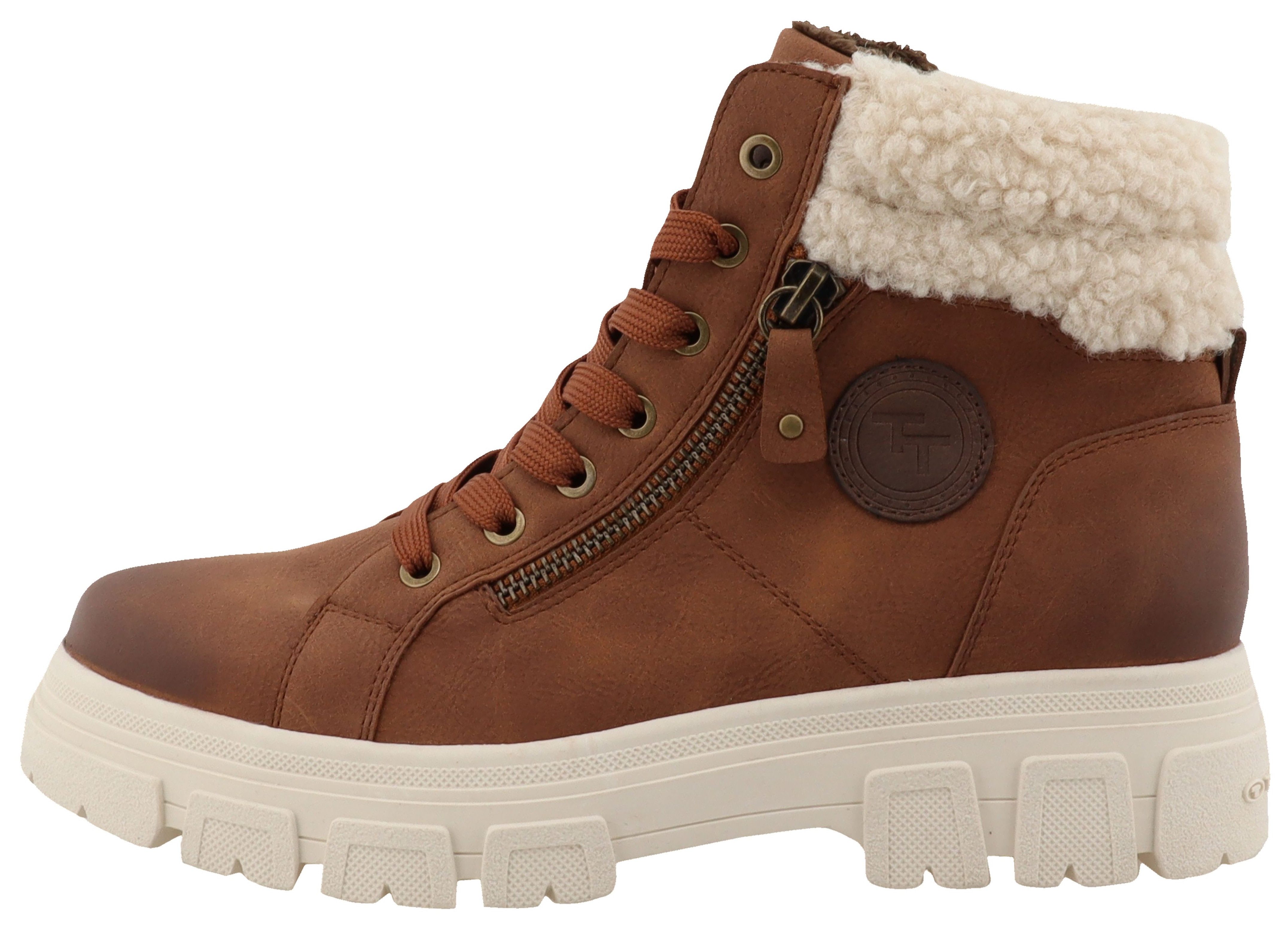 TOM TAILOR Winterboots Plateauboots, Winterboots mit Kunstfellkragen