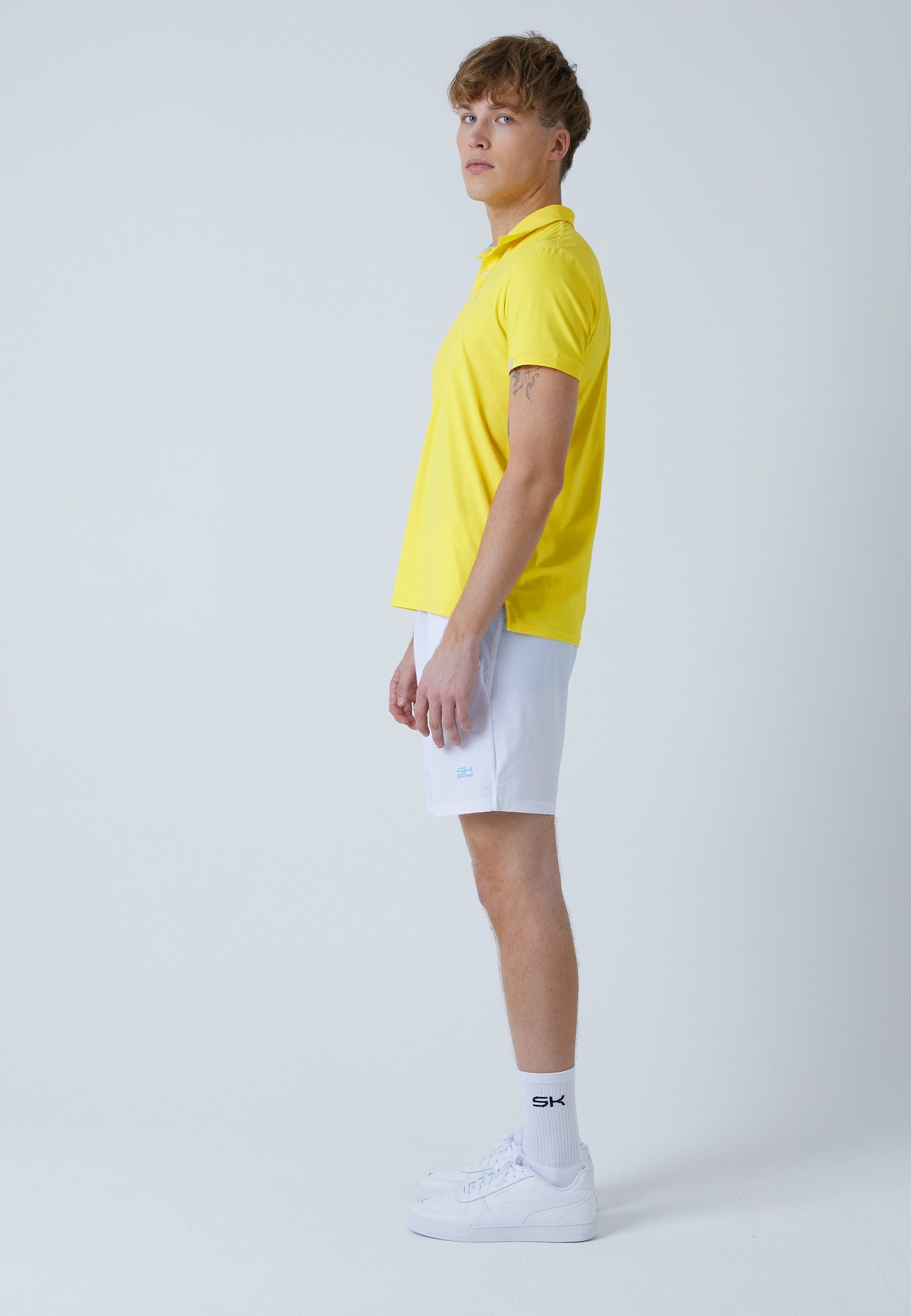 Shirt gelb Jungen Herren & SPORTKIND Funktionsshirt Polo Kurzarm Golf