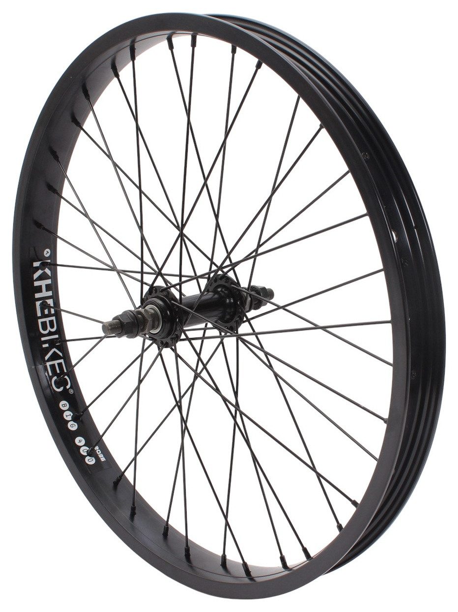 KHEbikes Fahrrad-Laufrad KHE PRISM BMX Vorderrad 20 Zoll Schwarz 10 mm 38 mm Felge, nicht rostende Speichen
