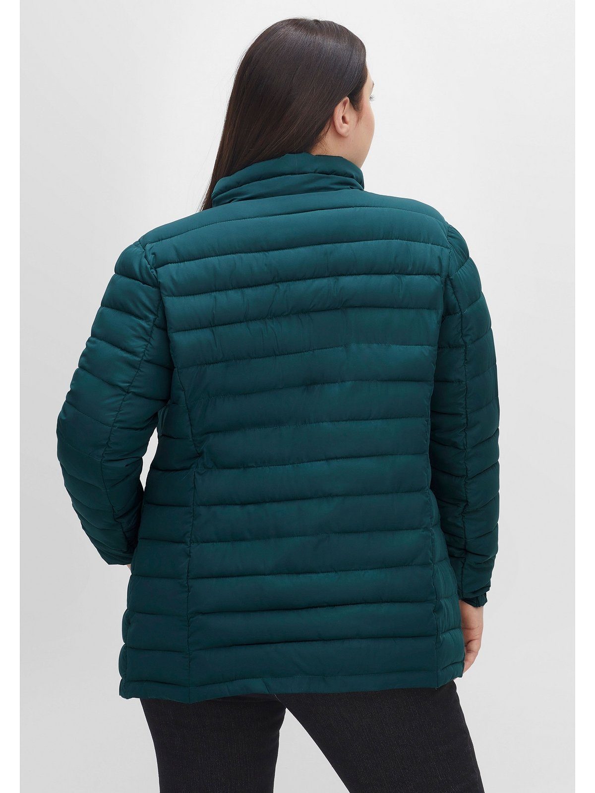 und Teilungsnähten Outdoorjacke Stehkragen mit Sheego Größen Große