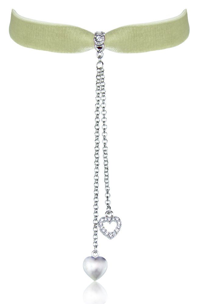 LUISIA® Collier Samt Kropfband mit Herz und Swarovski® Kristall (inkl. Schmuckbox)