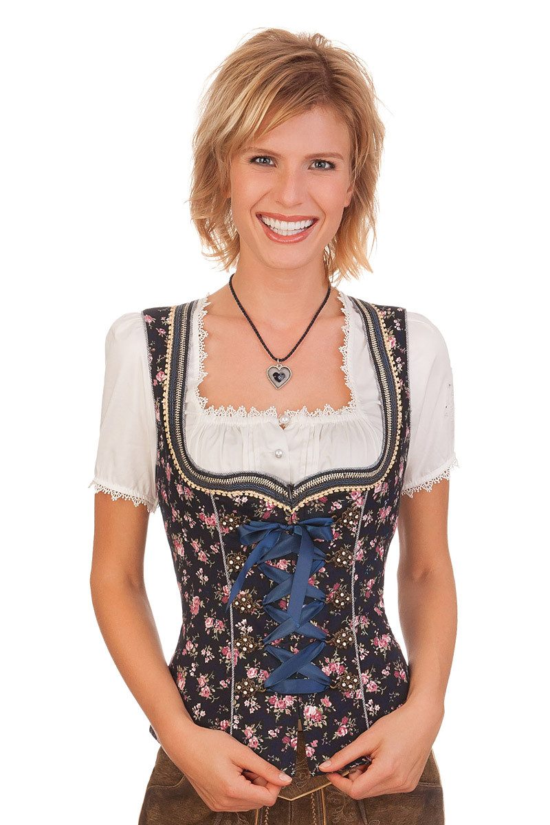 Trachtenbluse Trachtenmieder - SILEA - marine