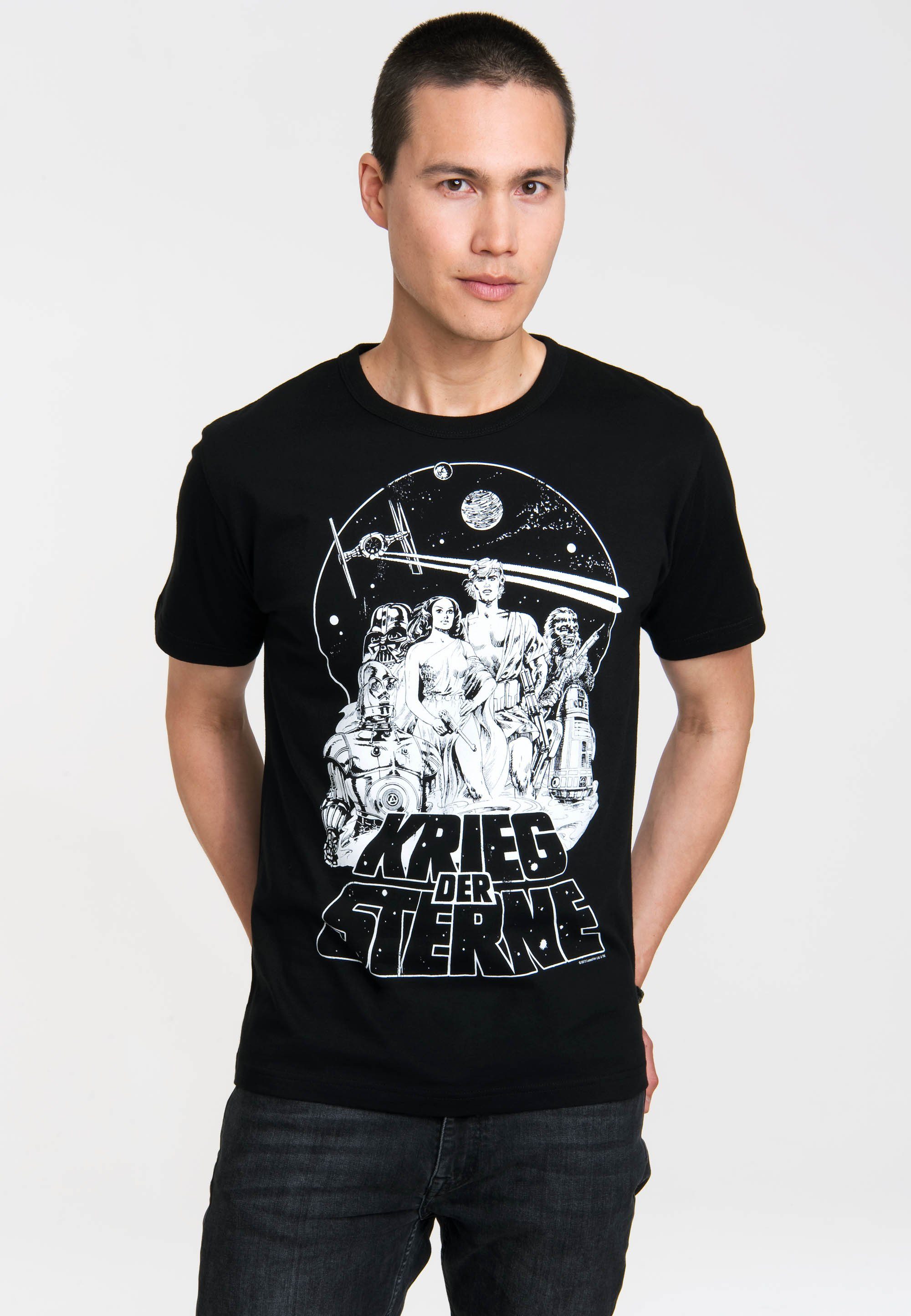 coolem T-Shirt Sterne der Emblem Krieg LOGOSHIRT - Frontprint mit